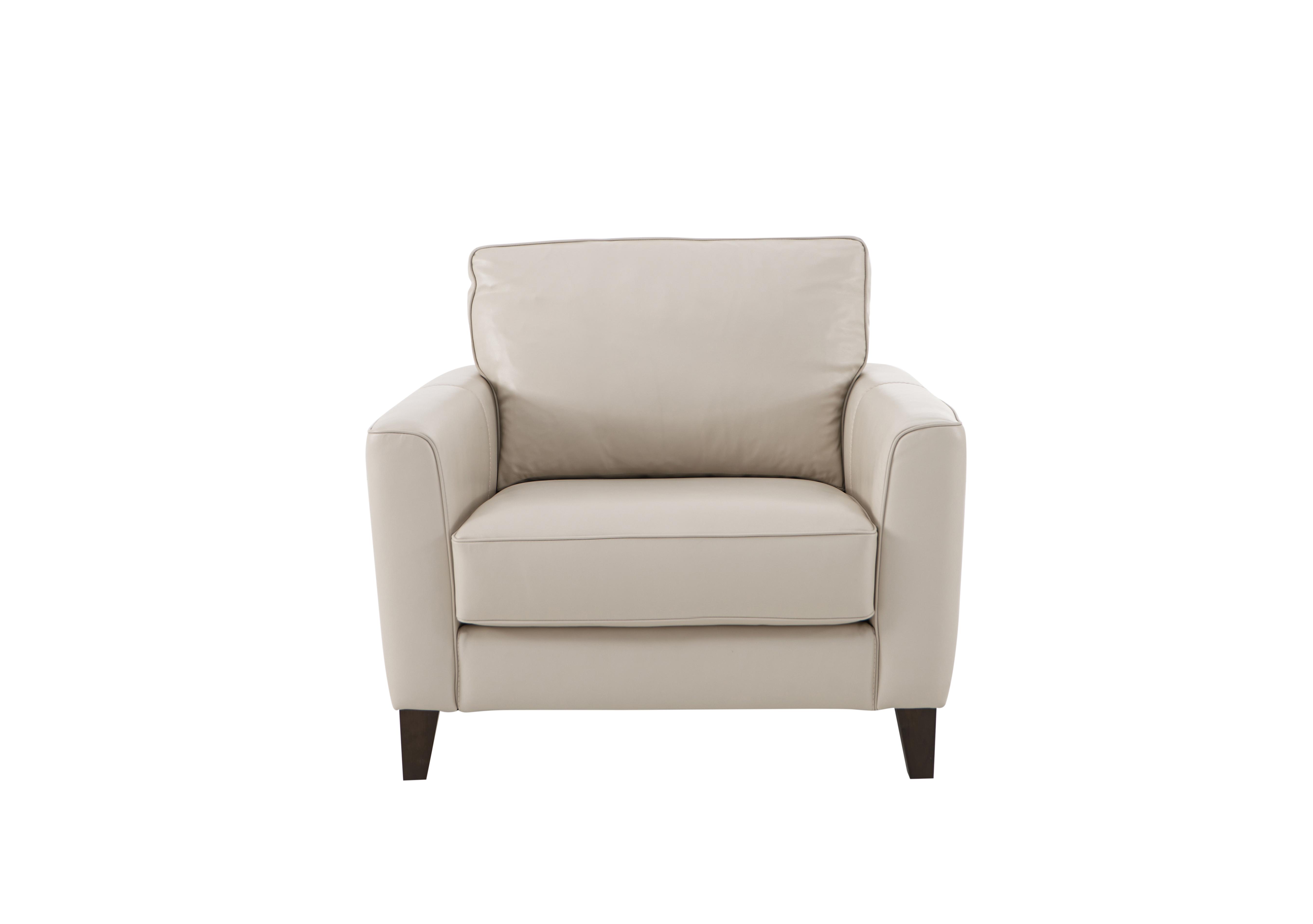 Brondby Leather Armchair in Bv-156e Frost on Furniture Village