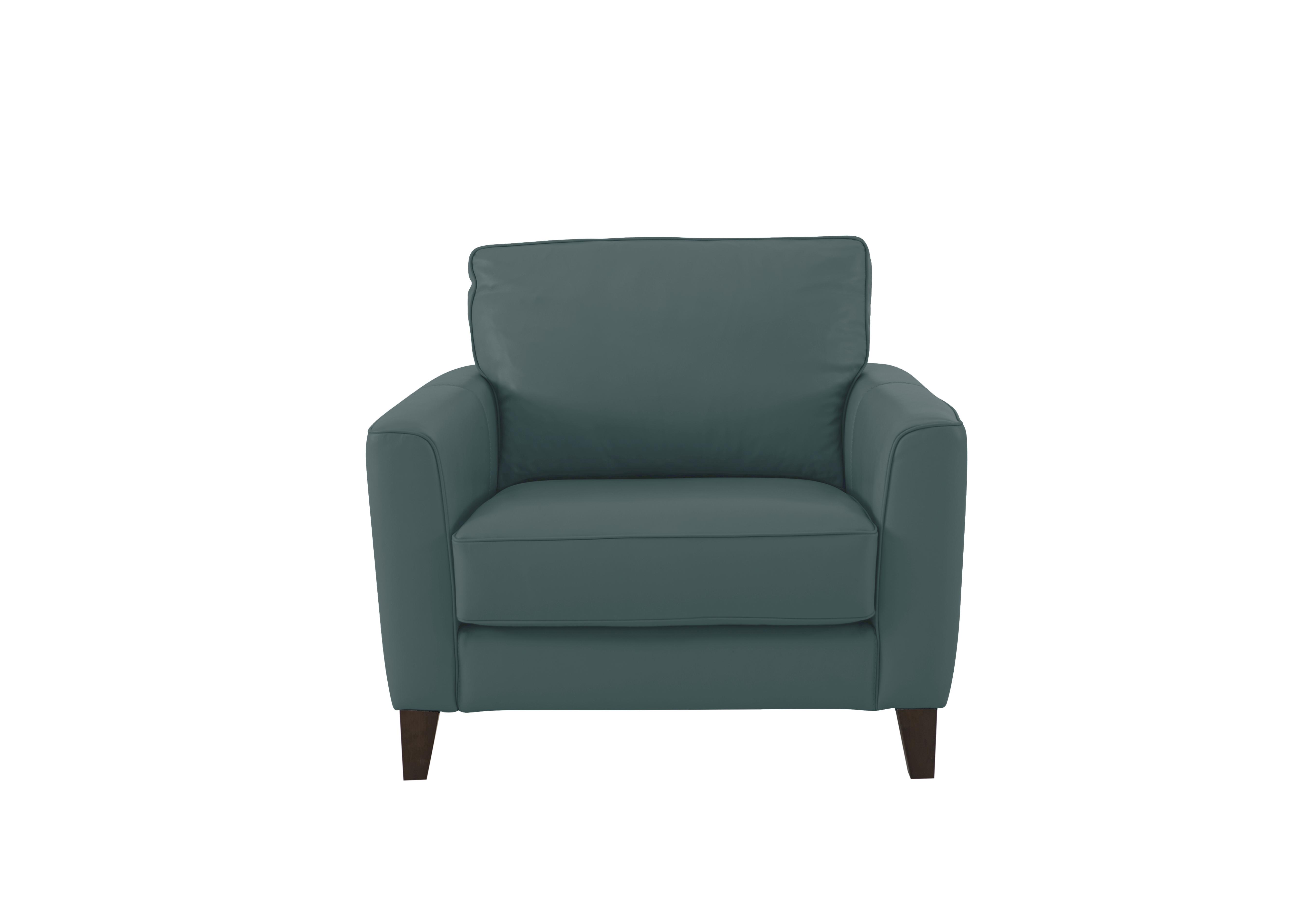 Brondby Leather Armchair in Bv-301e Lake Green on Furniture Village