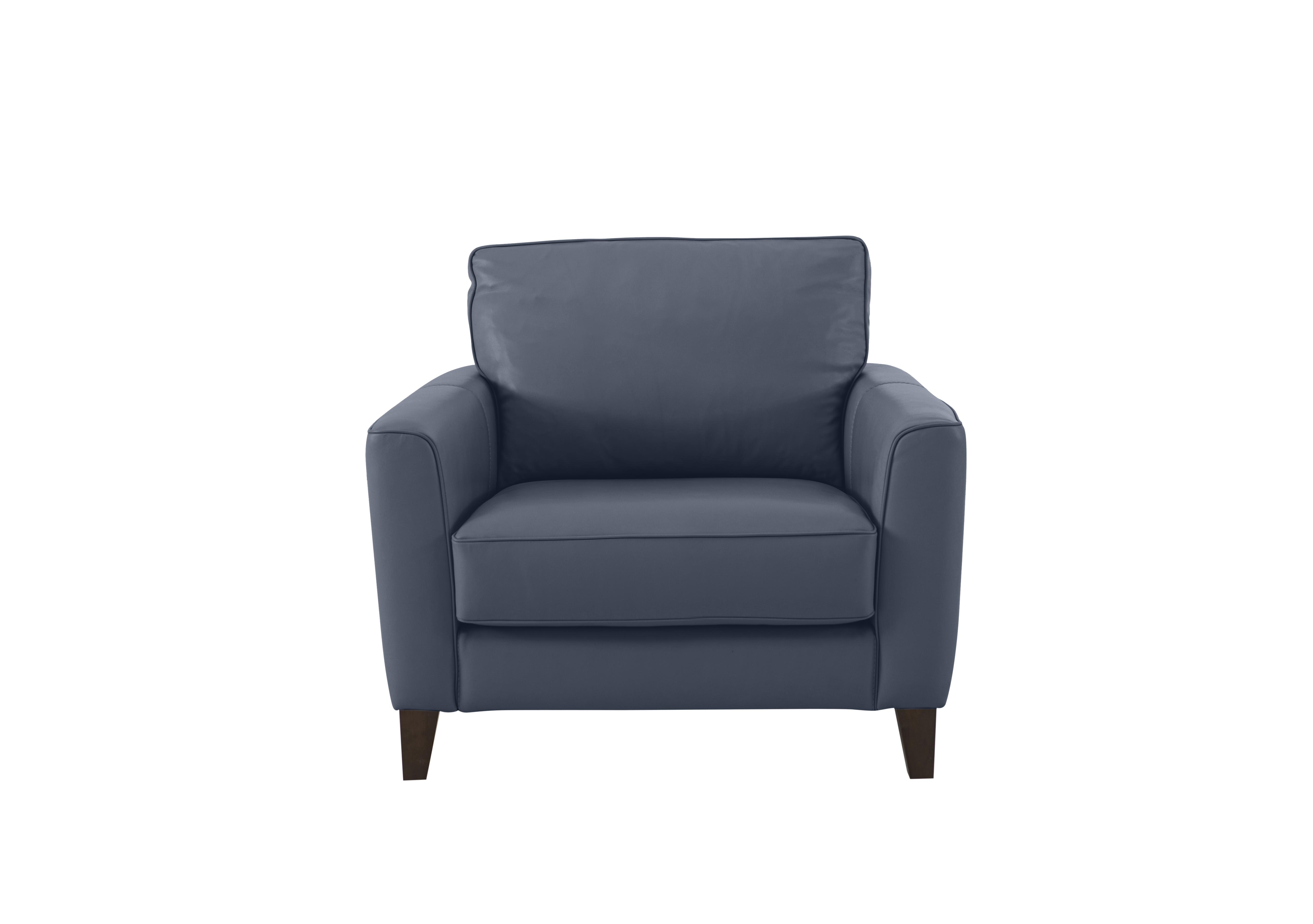 Brondby Leather Armchair in Bv-313e Ocean Blue on Furniture Village