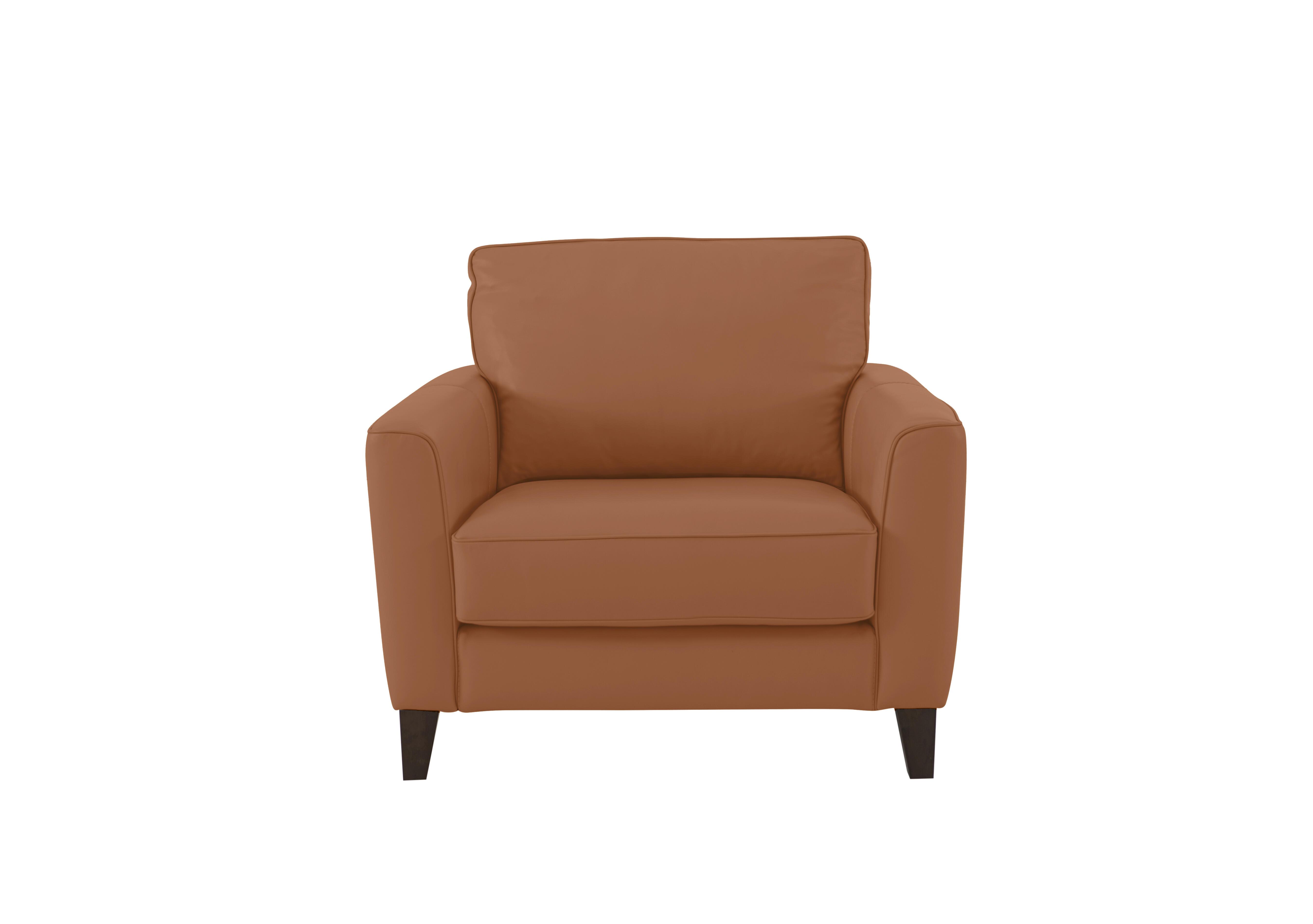 Brondby Leather Armchair in Bv-334e Pecan Brown on Furniture Village