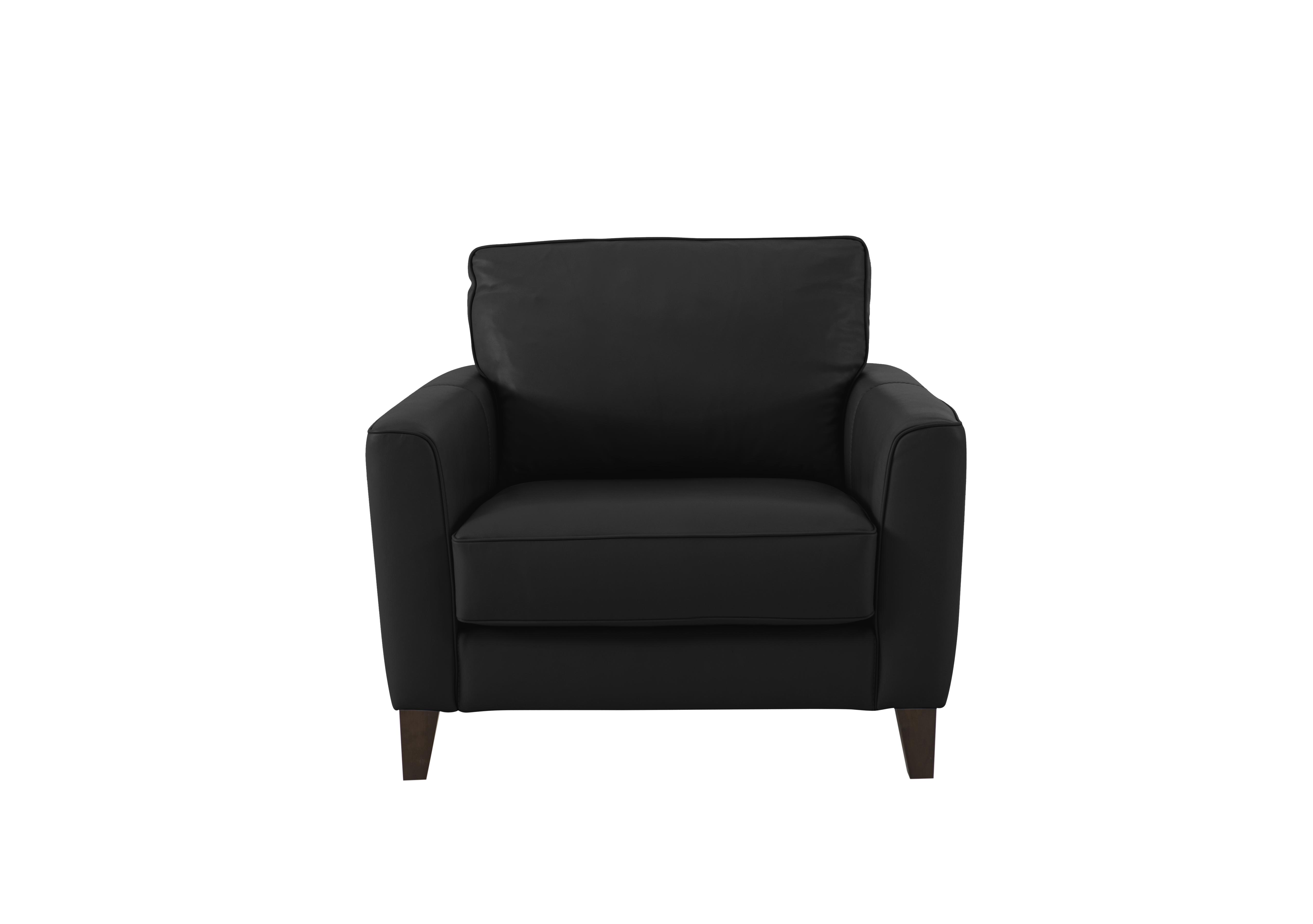 Brondby Leather Armchair in Bv-3500 Classic Black on Furniture Village