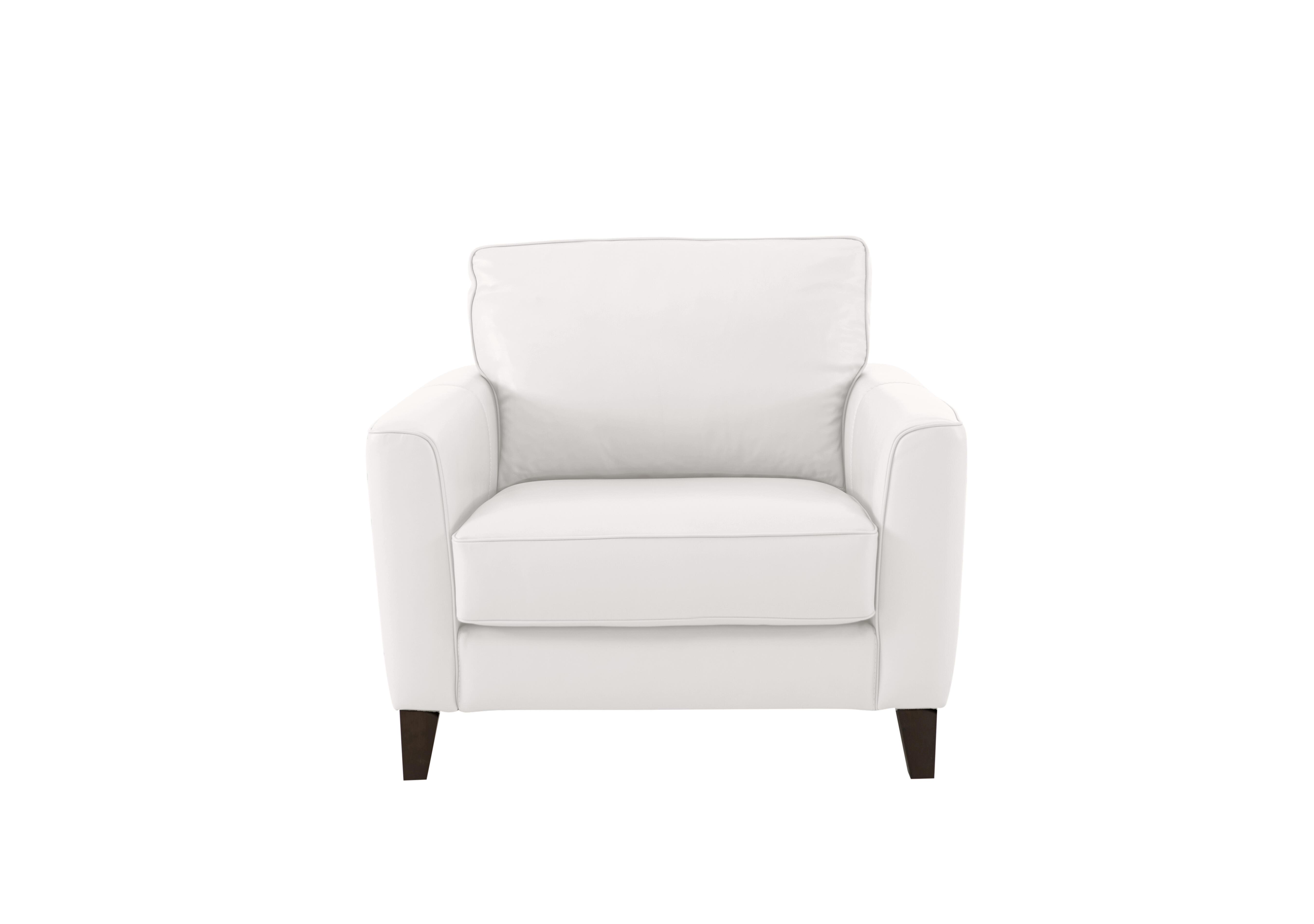 Brondby Leather Armchair in Bv-744d Star White on Furniture Village