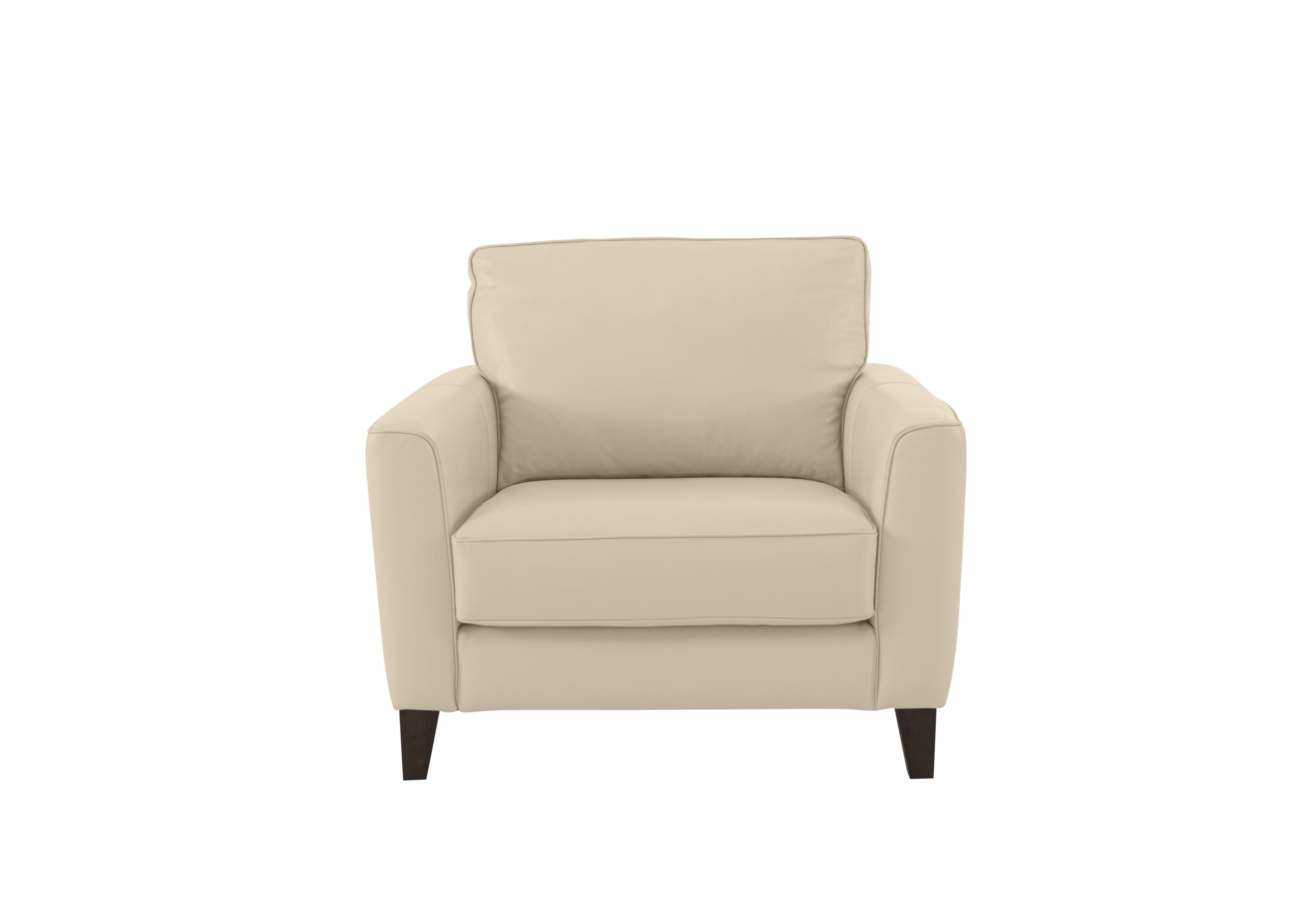 Brondby Leather Armchair in Bv-862c Bisque on Furniture Village