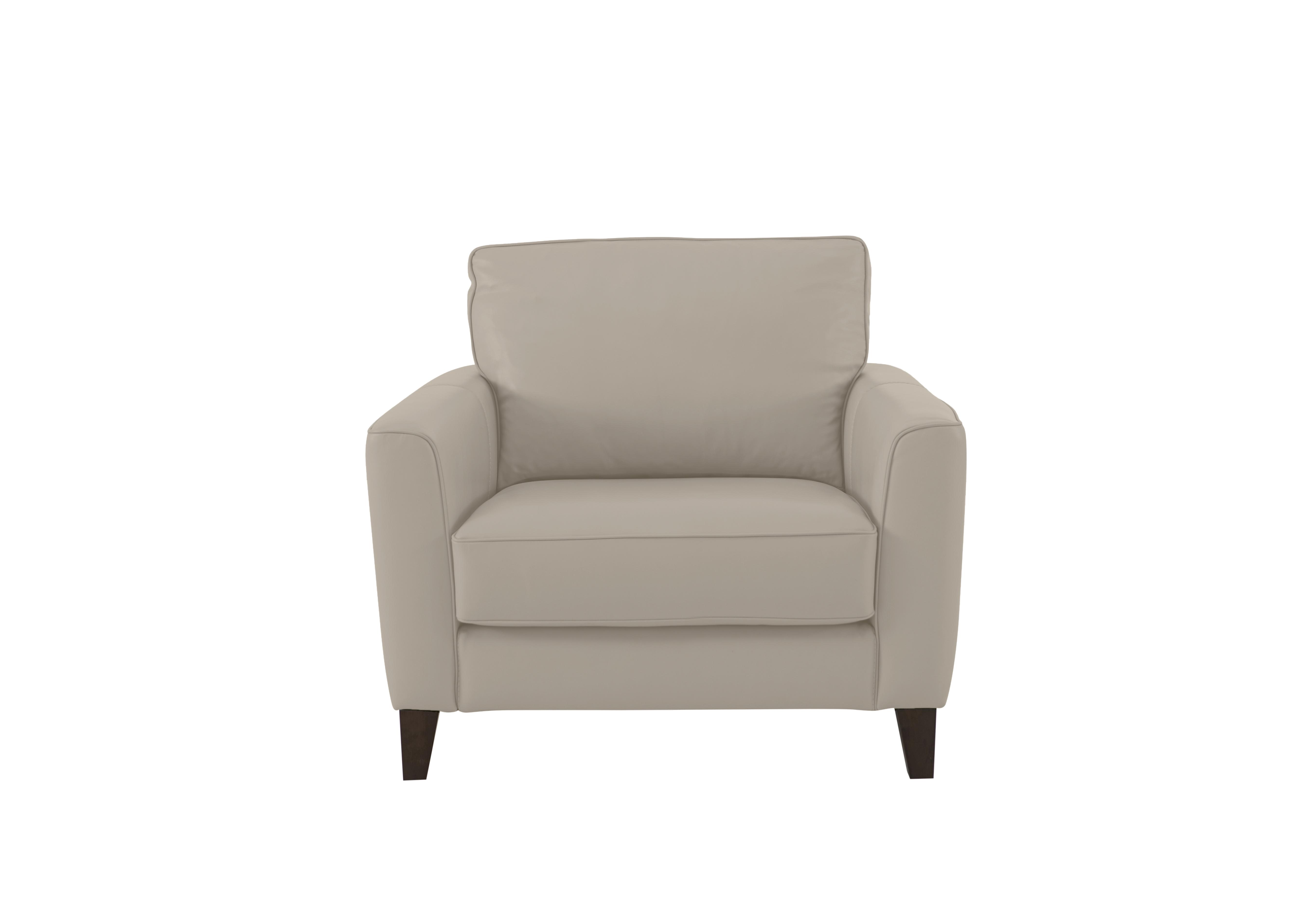 Brondby Leather Armchair in Bv-946b Silver Grey on Furniture Village