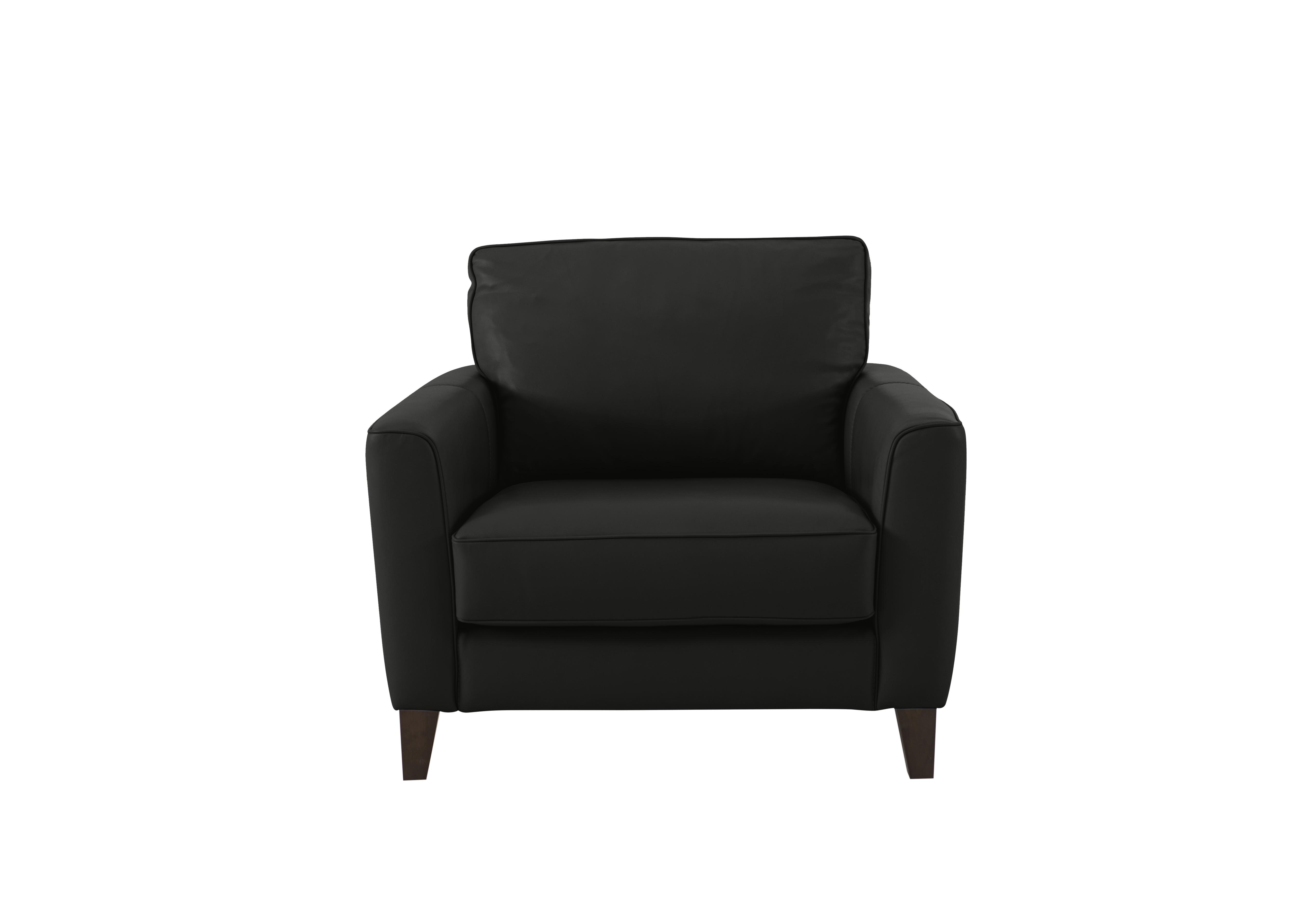 Brondby Leather Armchair in Nc-023c Black on Furniture Village