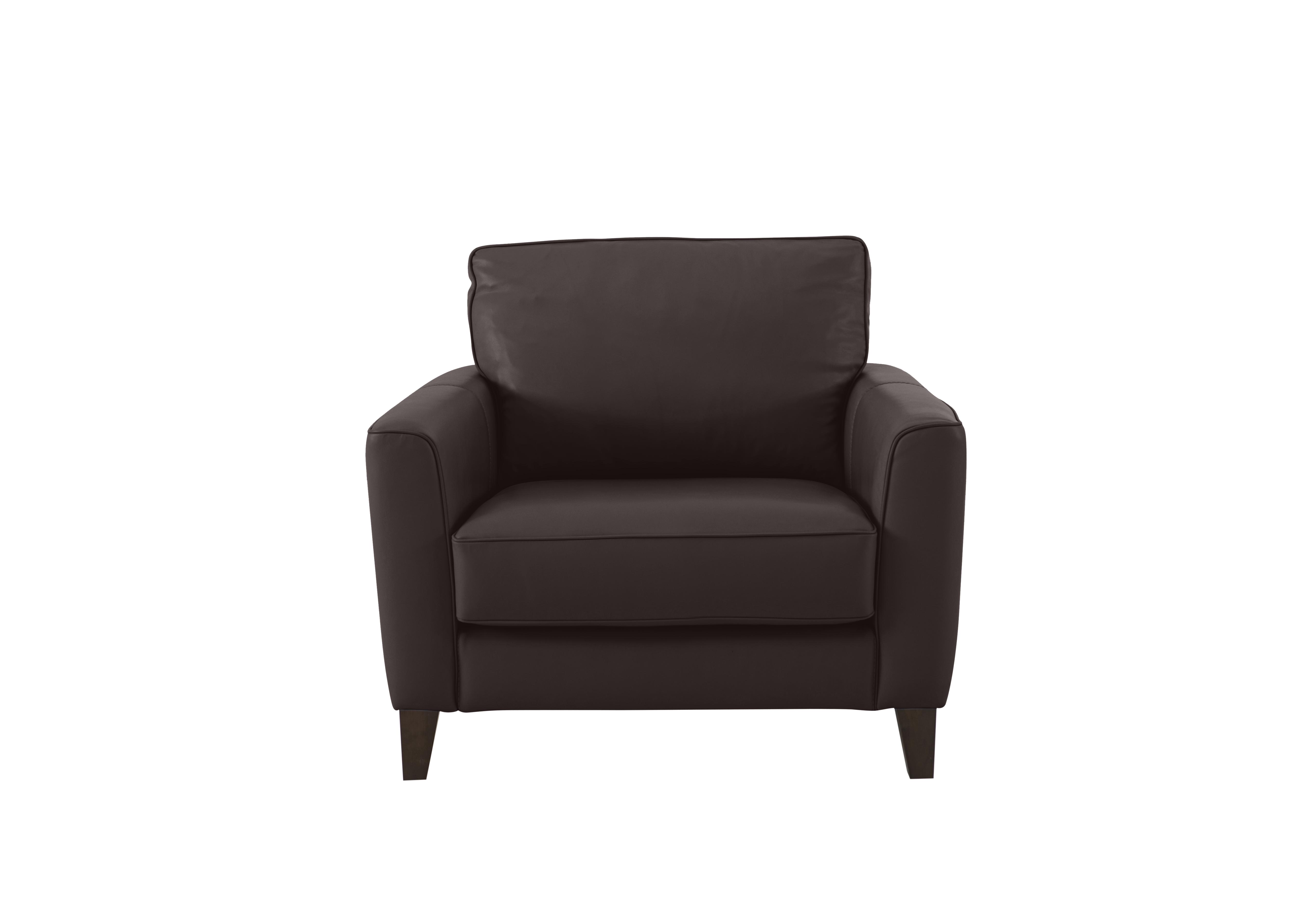 Brondby Leather Armchair in Nc-037c Walnut on Furniture Village