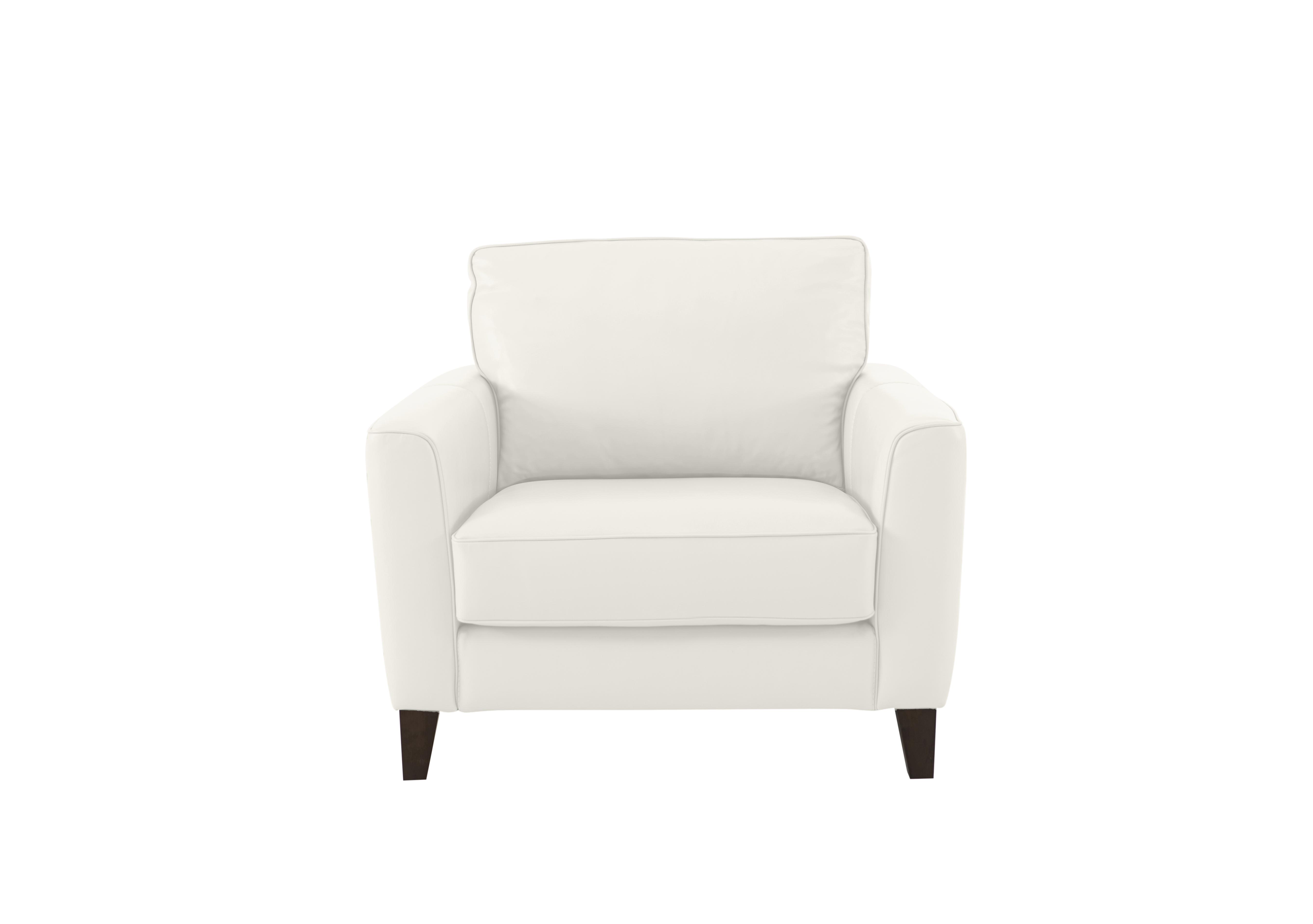 Brondby Leather Armchair in Nc-744d Star White on Furniture Village