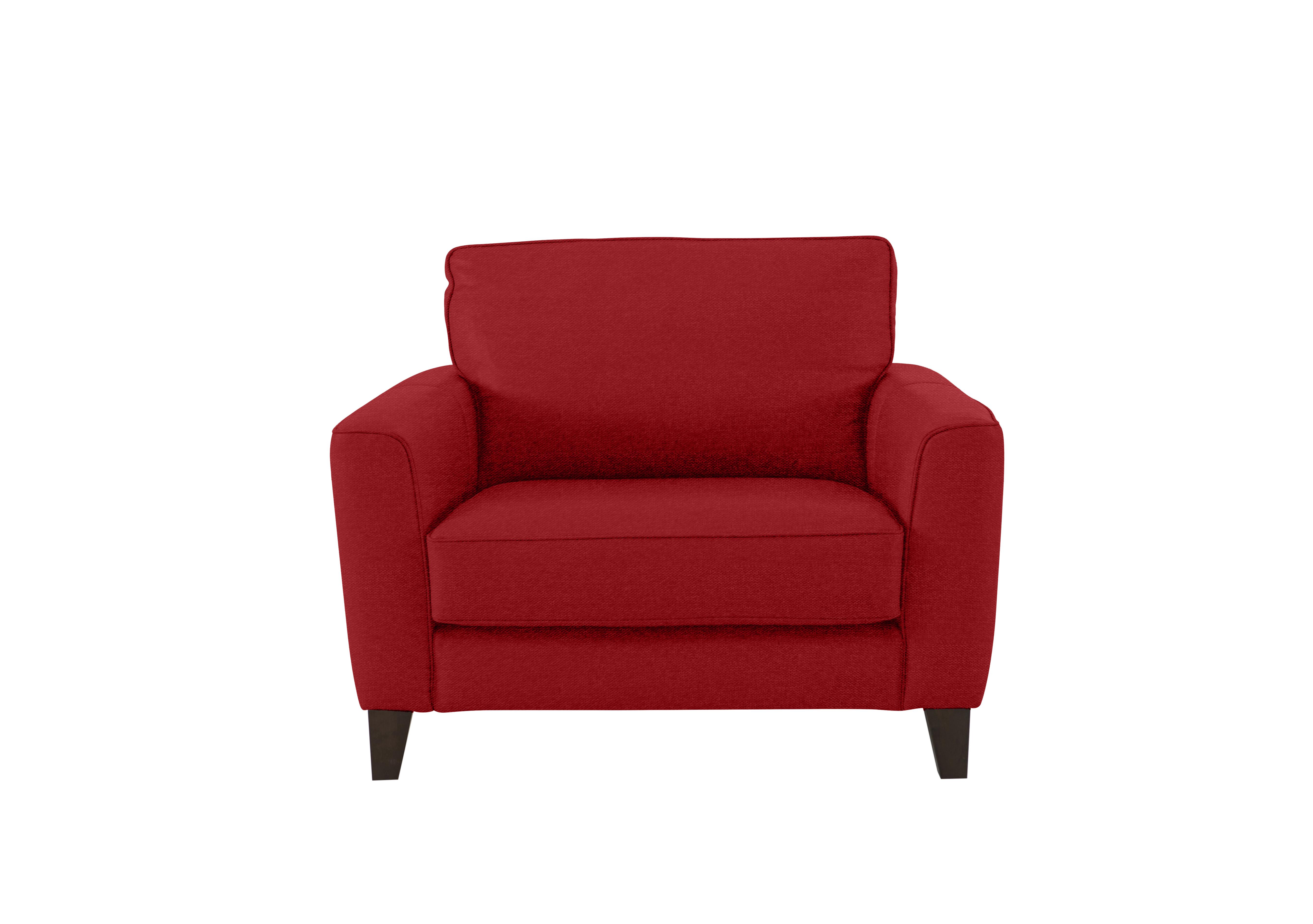 Brondby Fabric Cuddle Chair in Fab-Blt-R29 Red on Furniture Village
