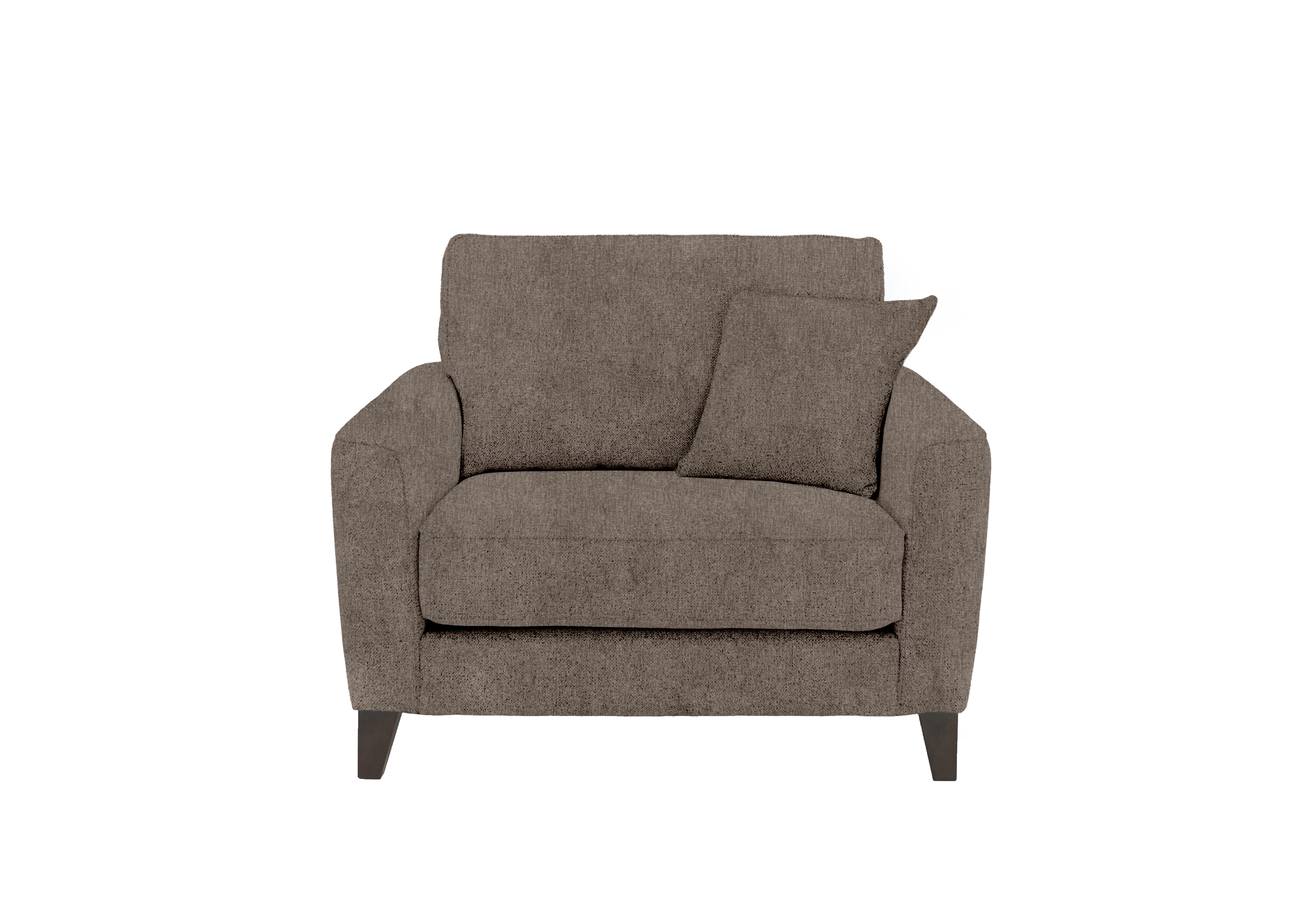 Brondby Fabric Cuddle Chair in Fab-Crn-R431 Brown on Furniture Village