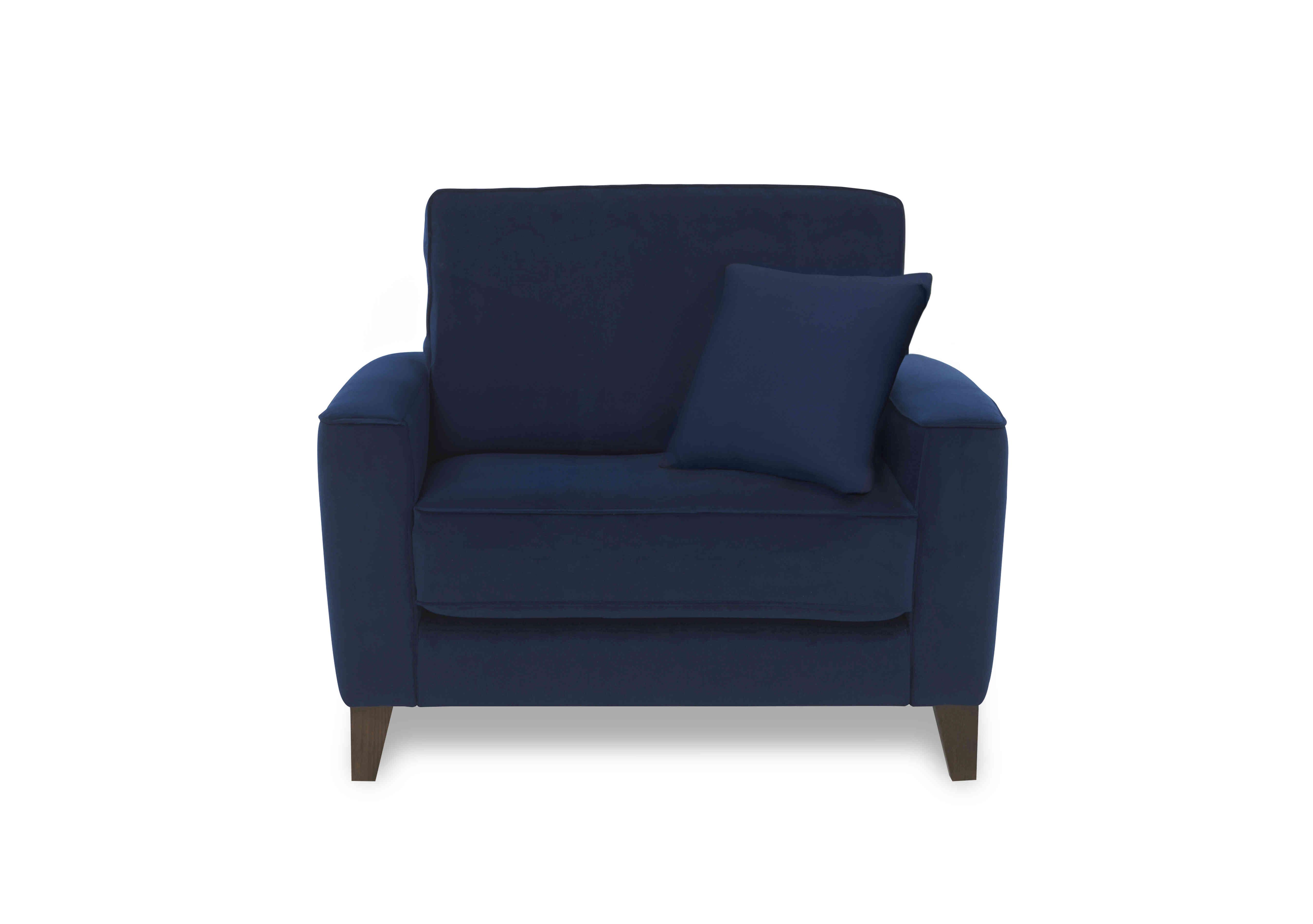 Brondby Fabric Cuddle Chair in Fab-Meg-R28 Navy on Furniture Village