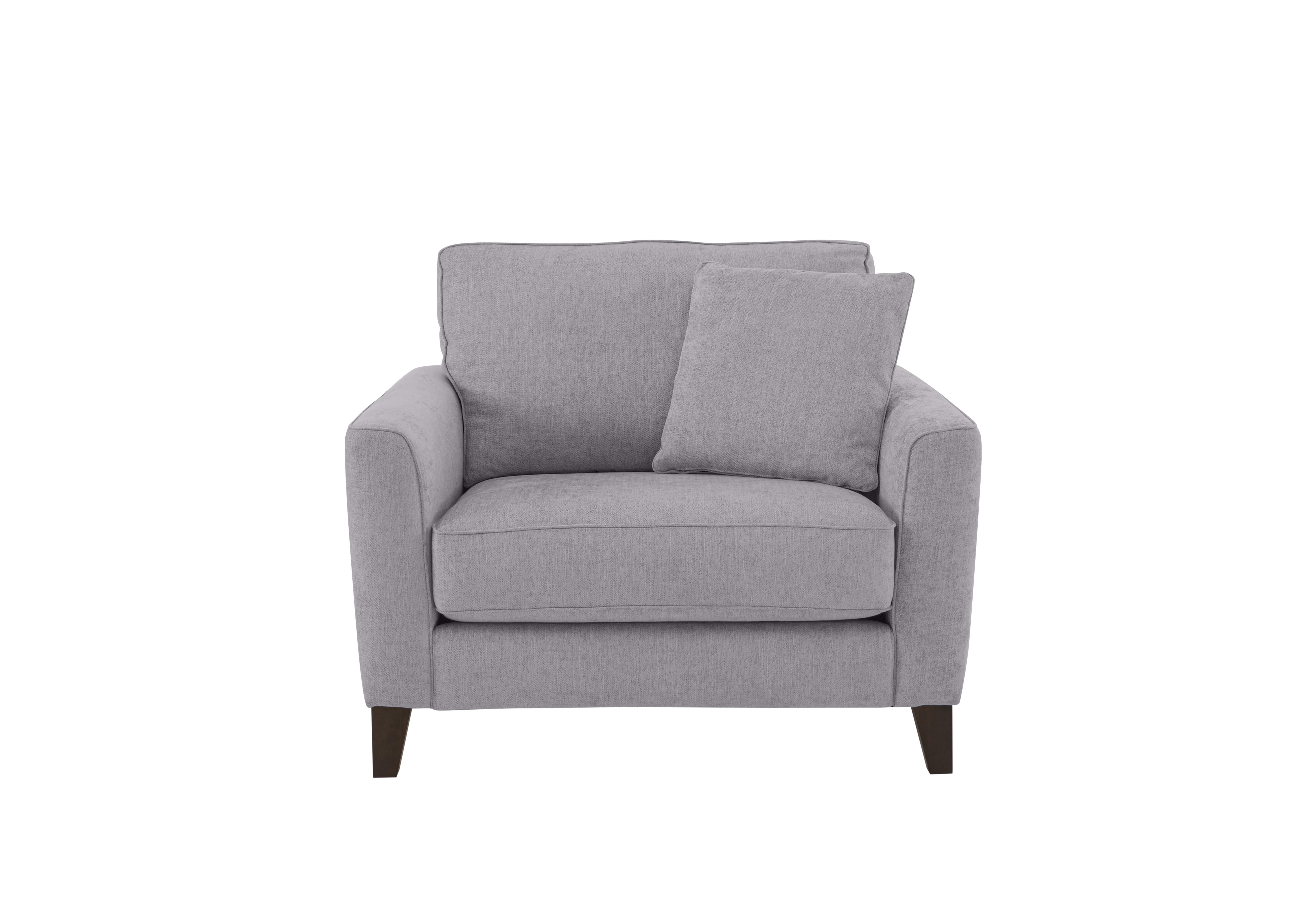 Brondby Fabric Cuddle Chair in Fab-Meo-R27 Pewter on Furniture Village