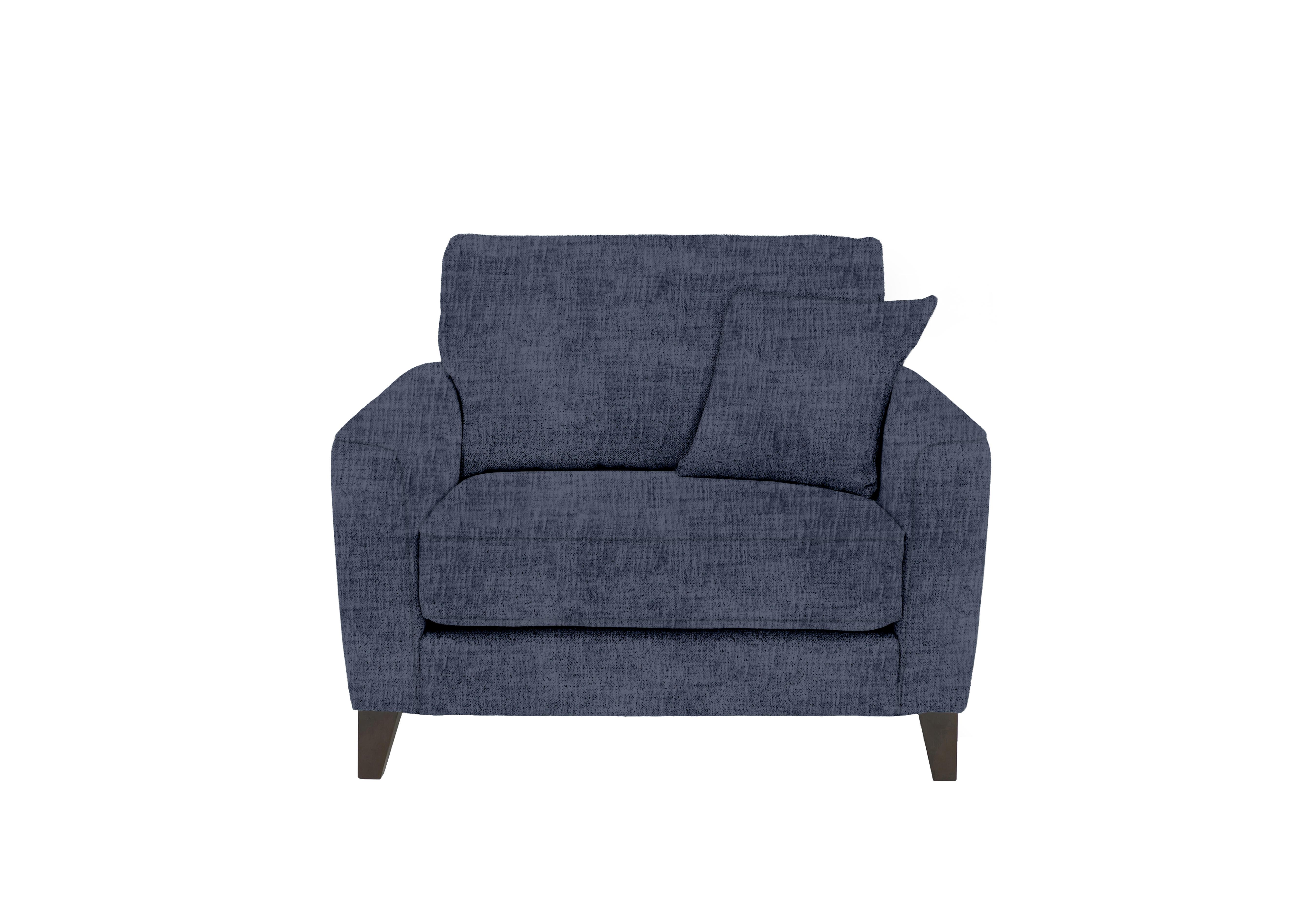 Brondby Fabric Cuddle Chair in Fab-Mga-R10 Dark Denim on Furniture Village