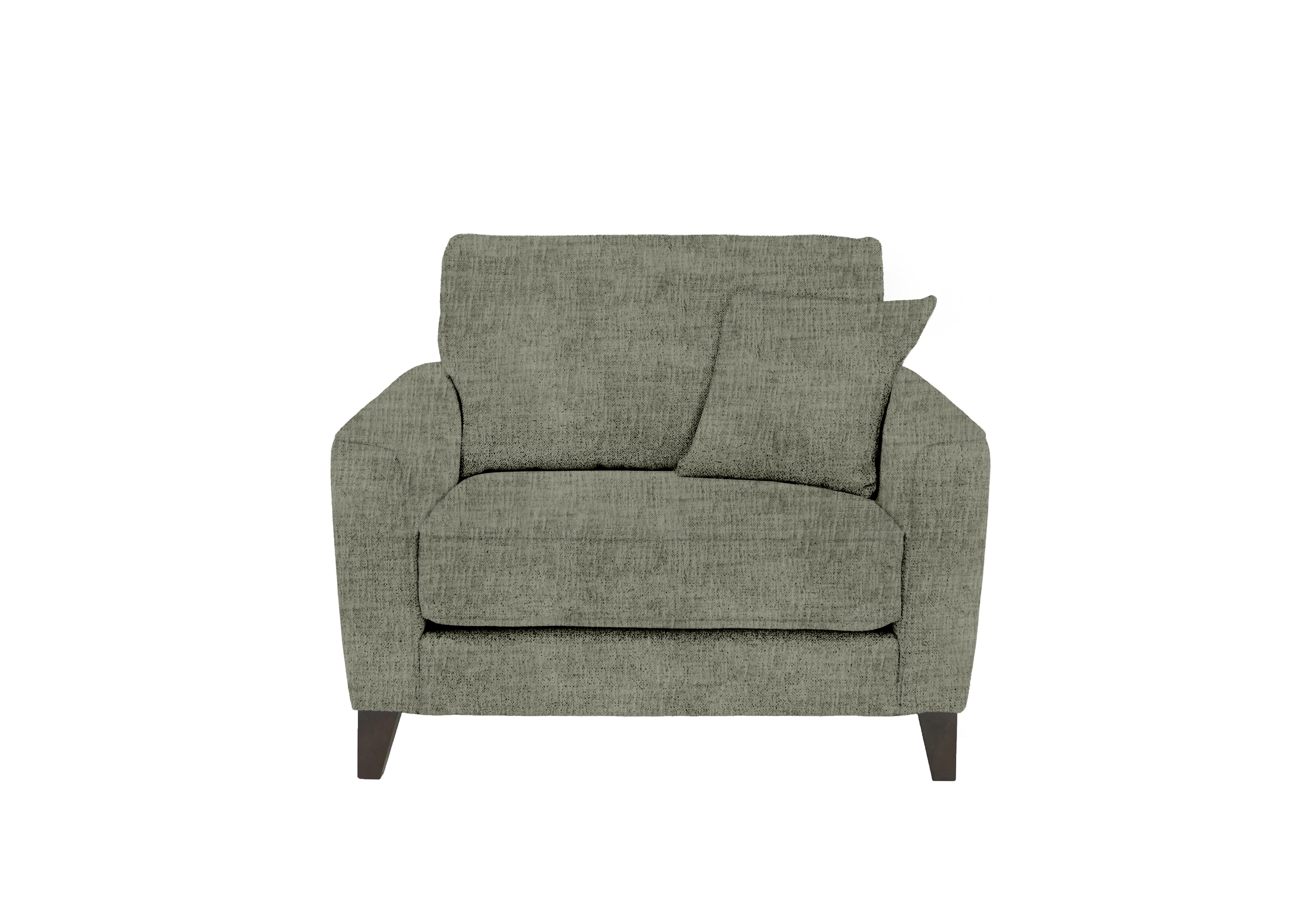 Brondby Fabric Cuddle Chair in Fab-Mga-R11 Olive Green on Furniture Village