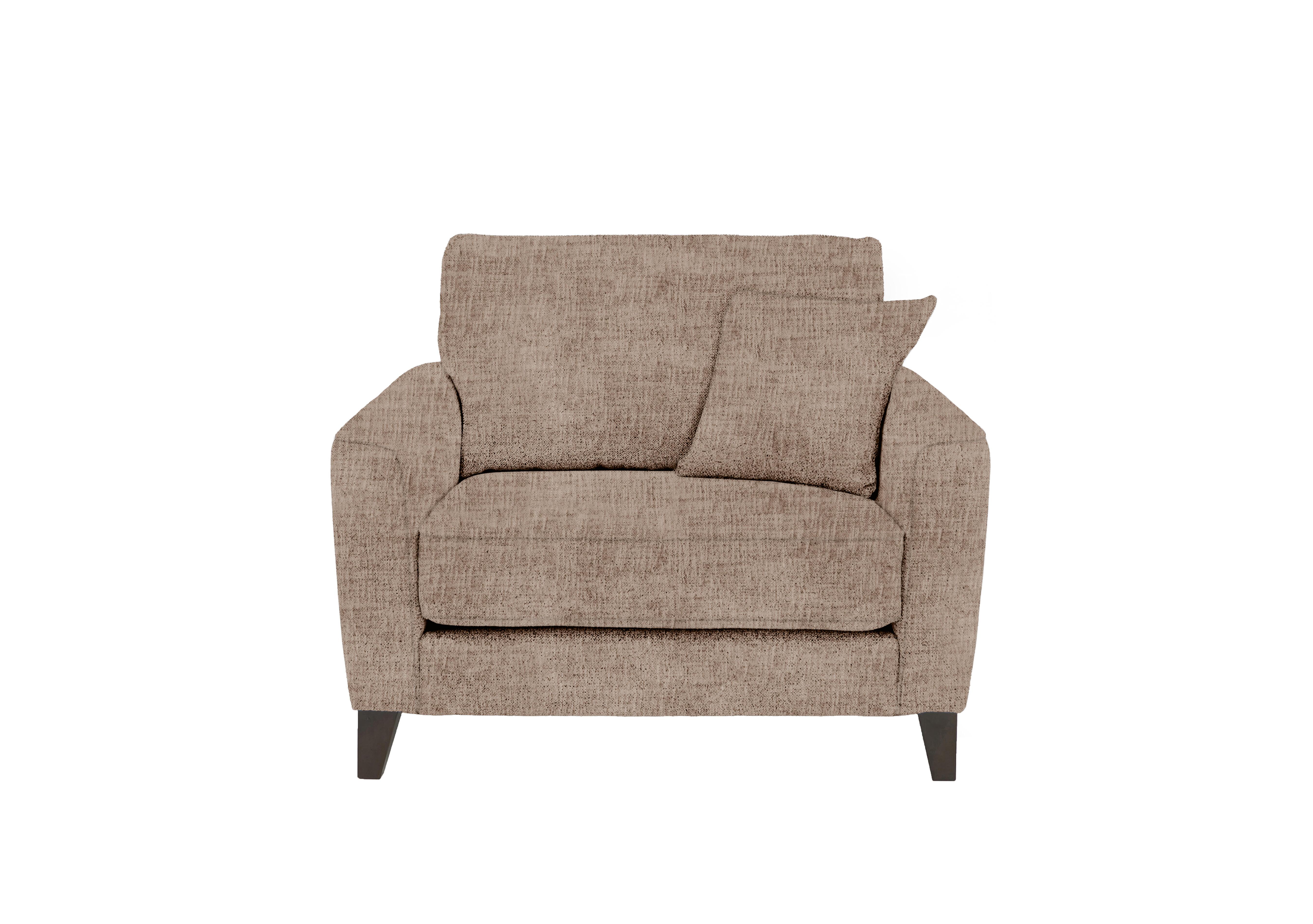 Brondby Fabric Cuddle Chair in Fab-Mga-R13 Light Brown on Furniture Village
