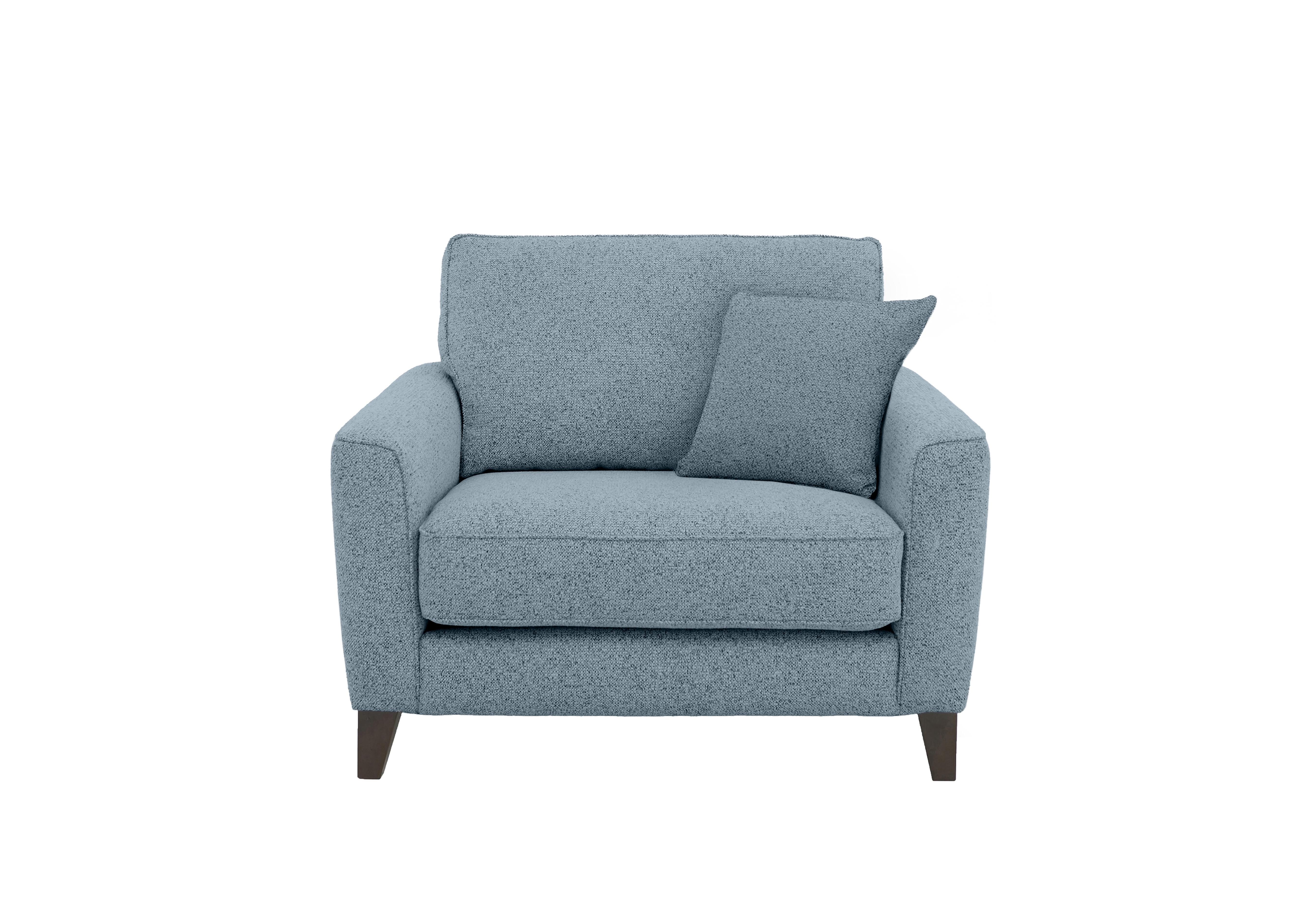 Brondby Fabric Cuddle Chair in Fab-Mil-R310 Sky Blue on Furniture Village
