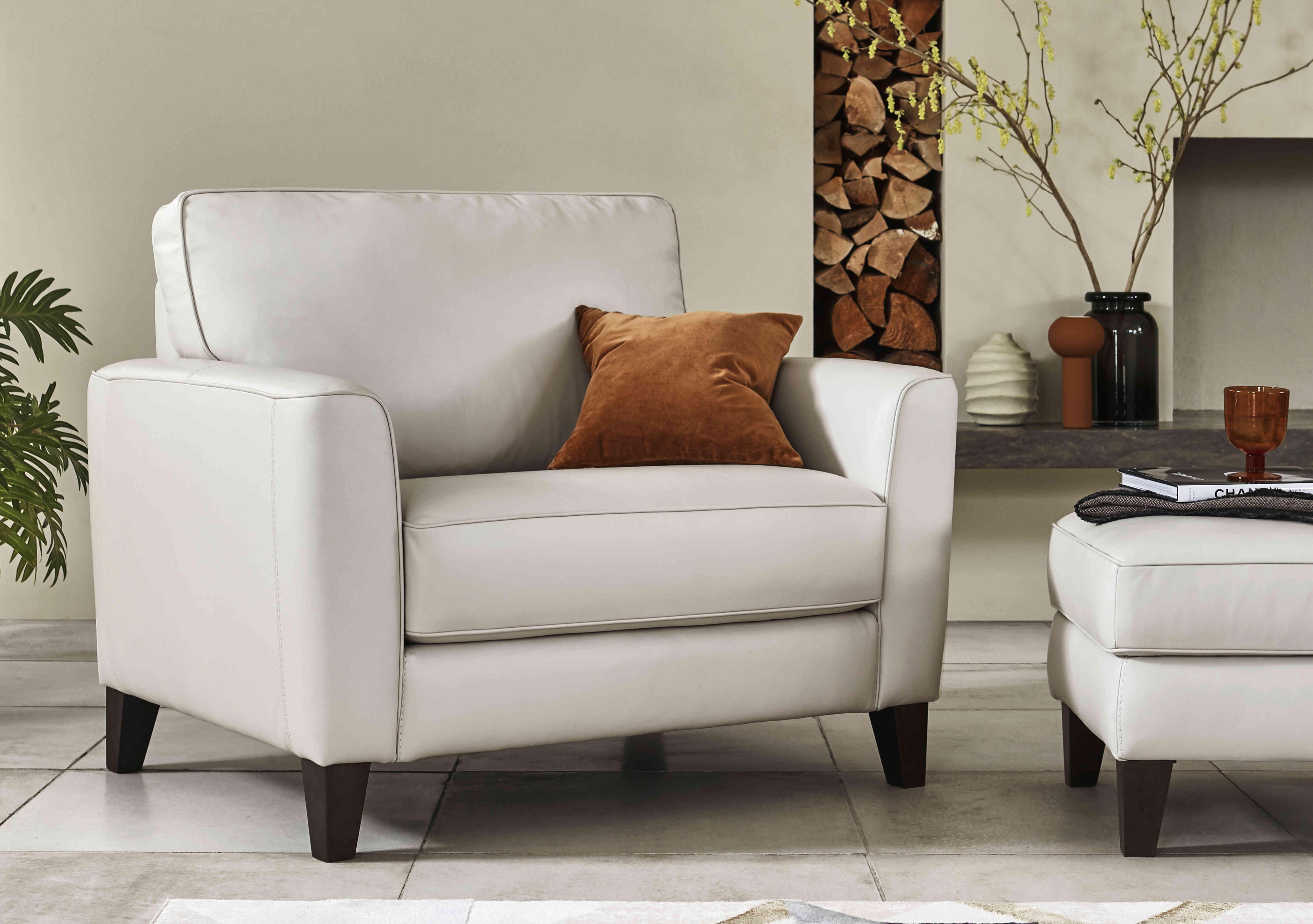 Brondby Leather Cuddle Chair in  on Furniture Village