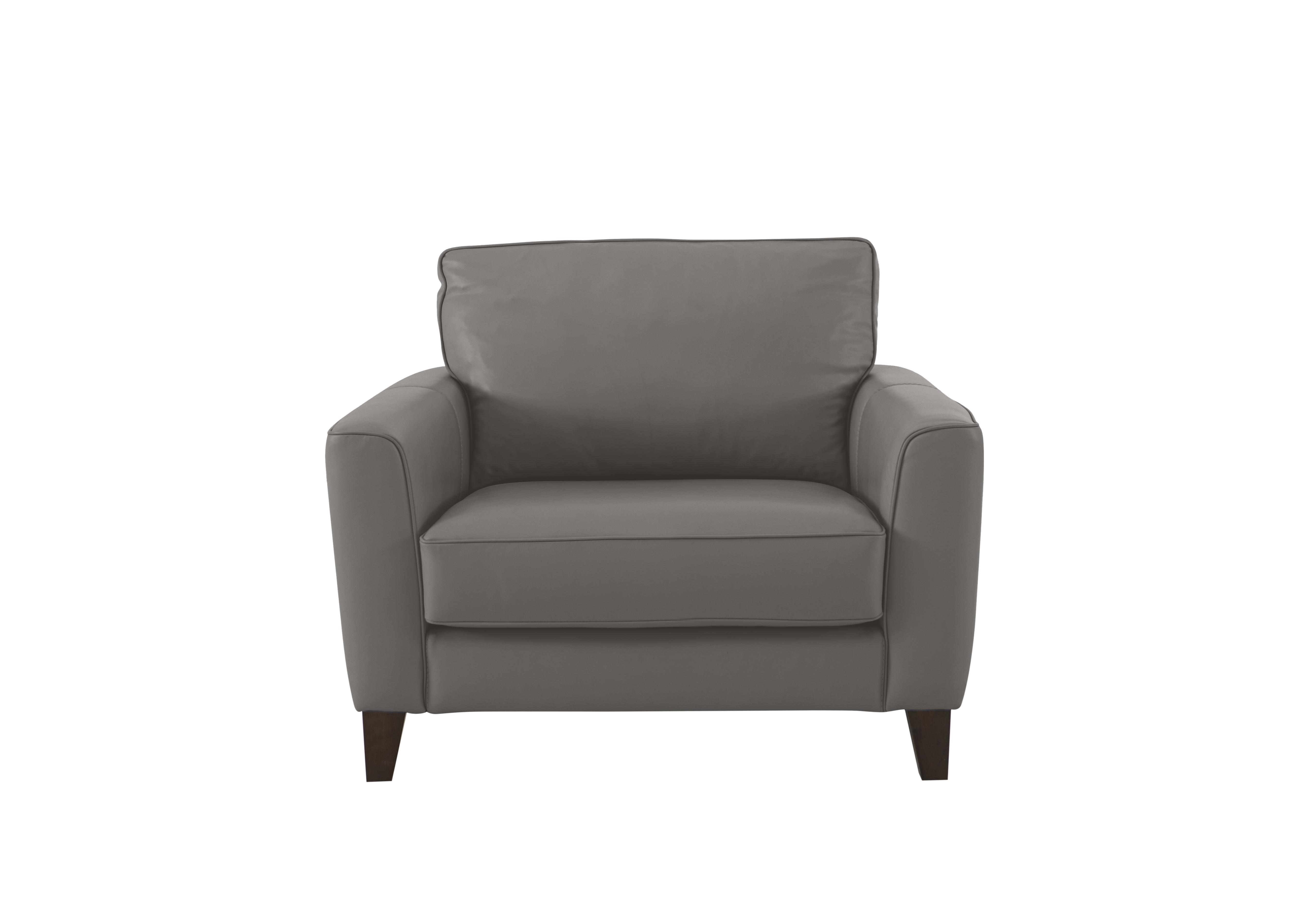 Brondby Leather Cuddle Chair in Bv-042e Elephant on Furniture Village
