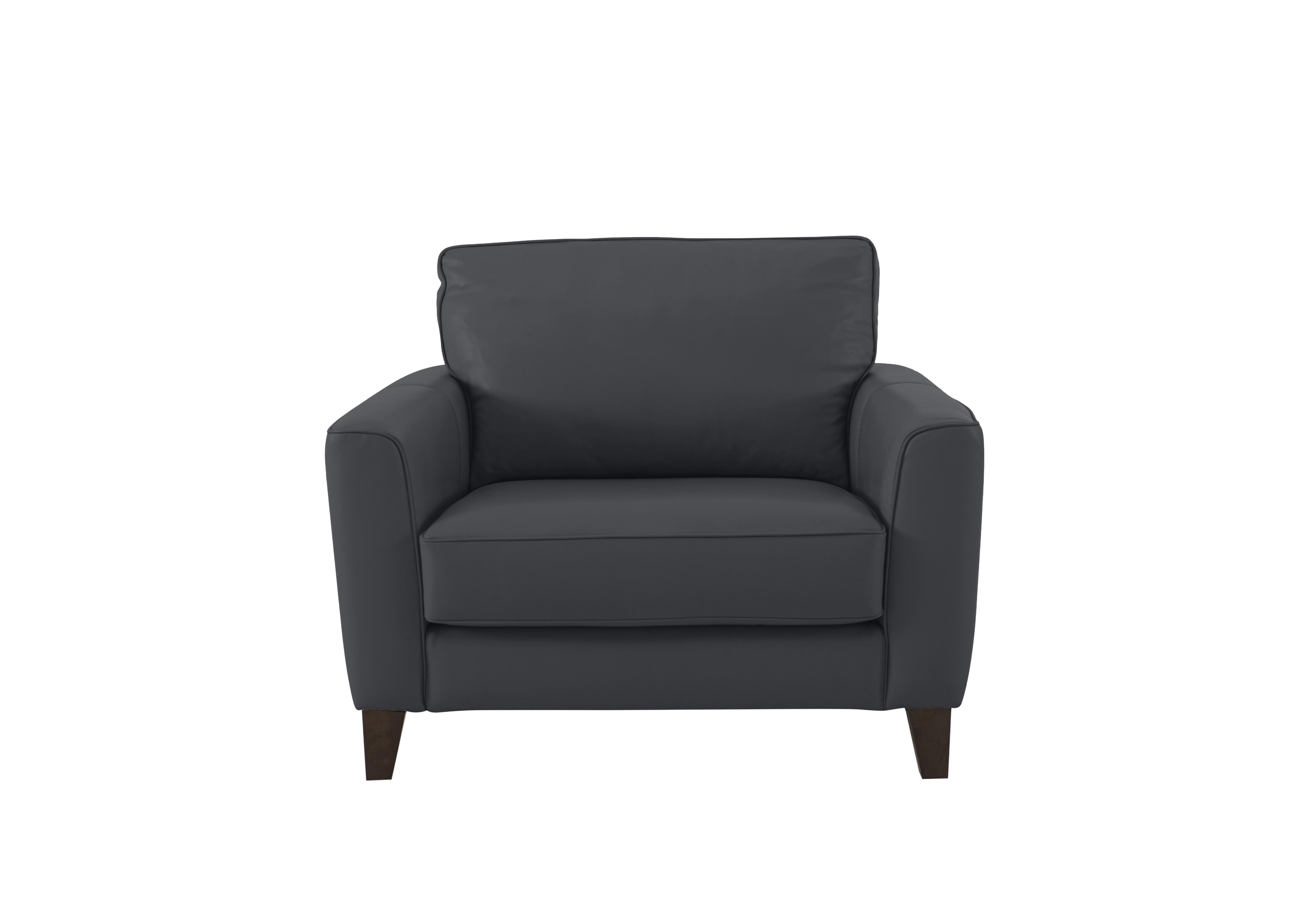 Brondby Leather Cuddle Chair in Bv-058e Shale Grey on Furniture Village