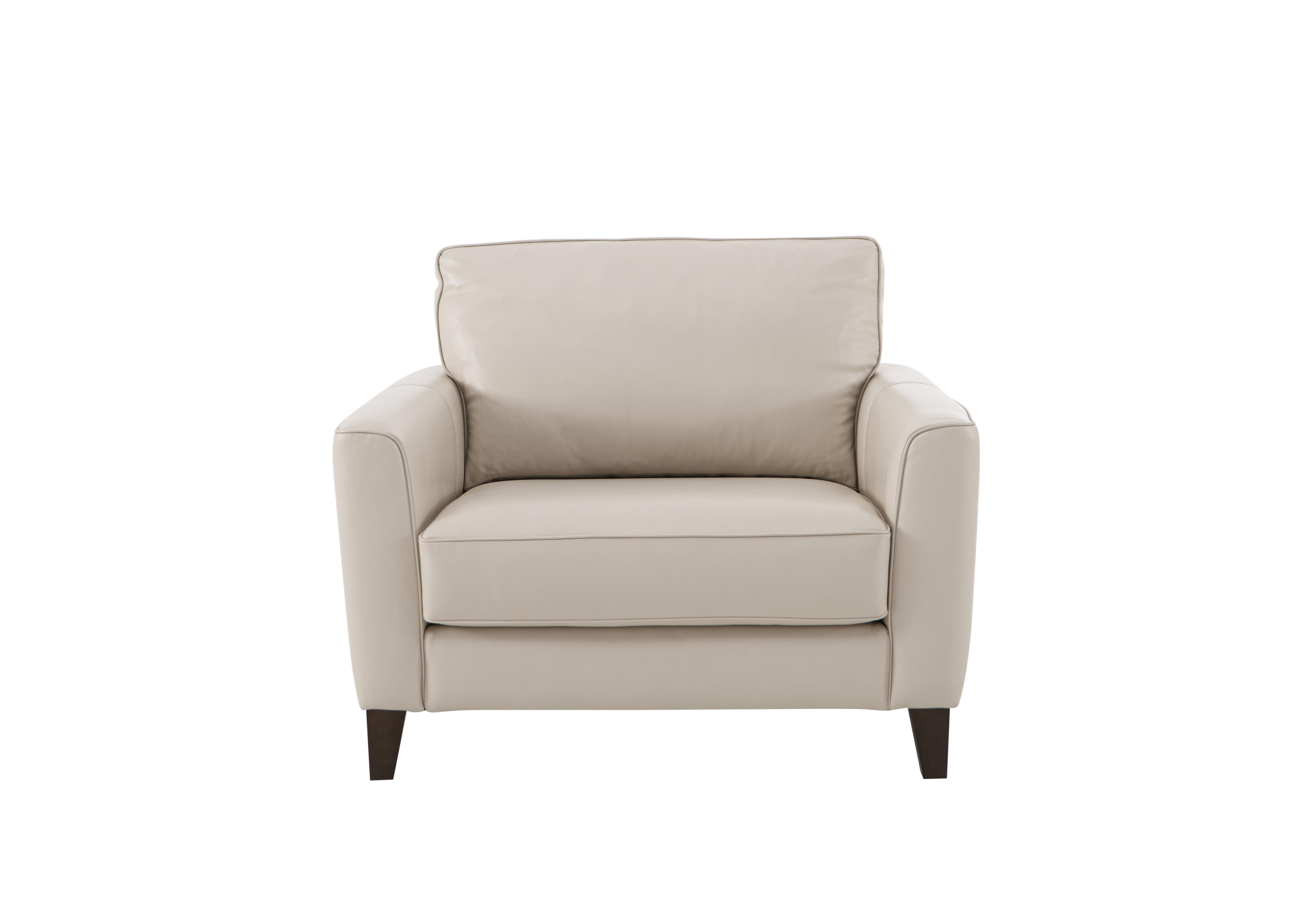 Brondby Leather Cuddle Chair in Bv-156e Frost on Furniture Village