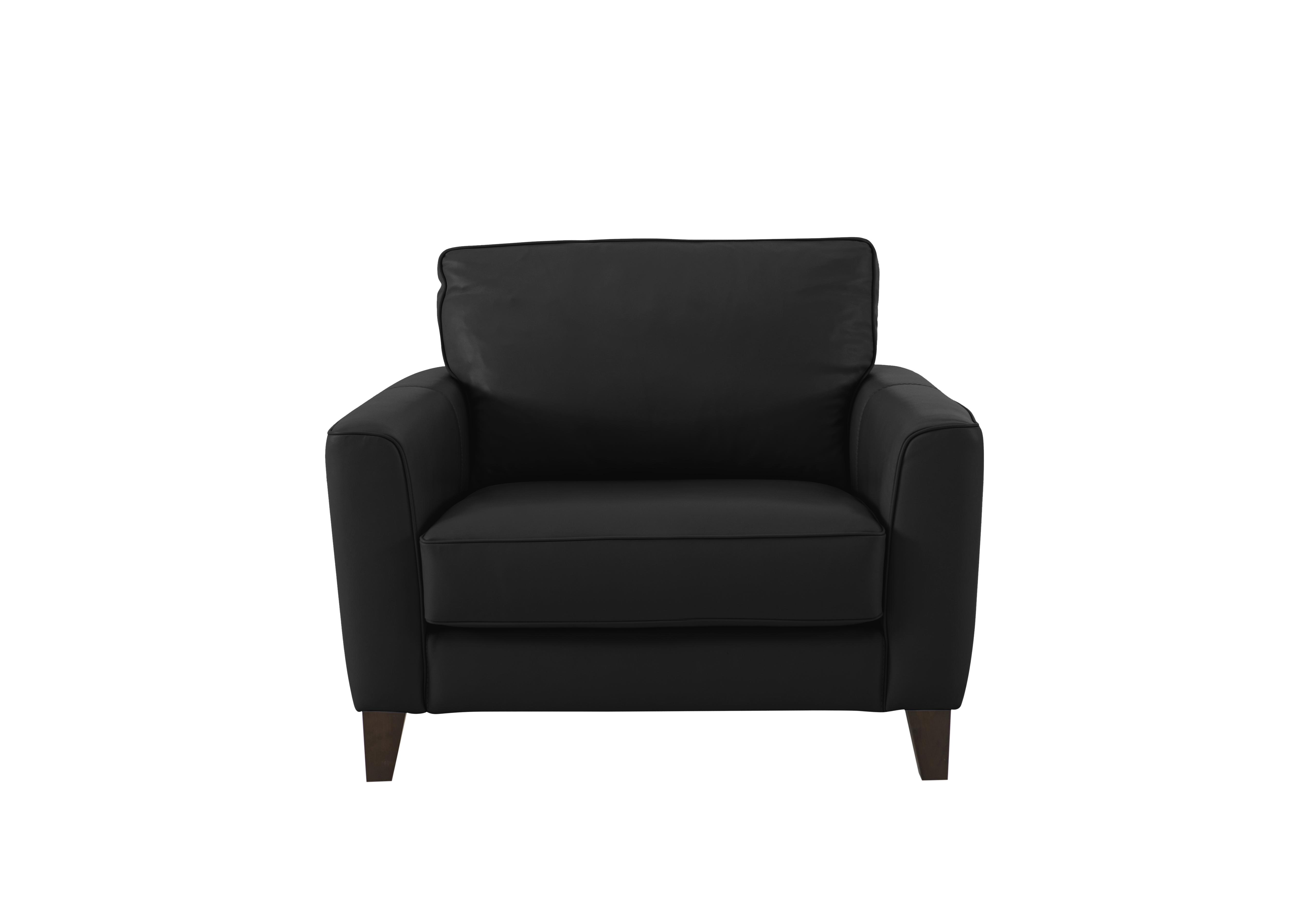 Brondby Leather Cuddle Chair in Bv-3500 Classic Black on Furniture Village