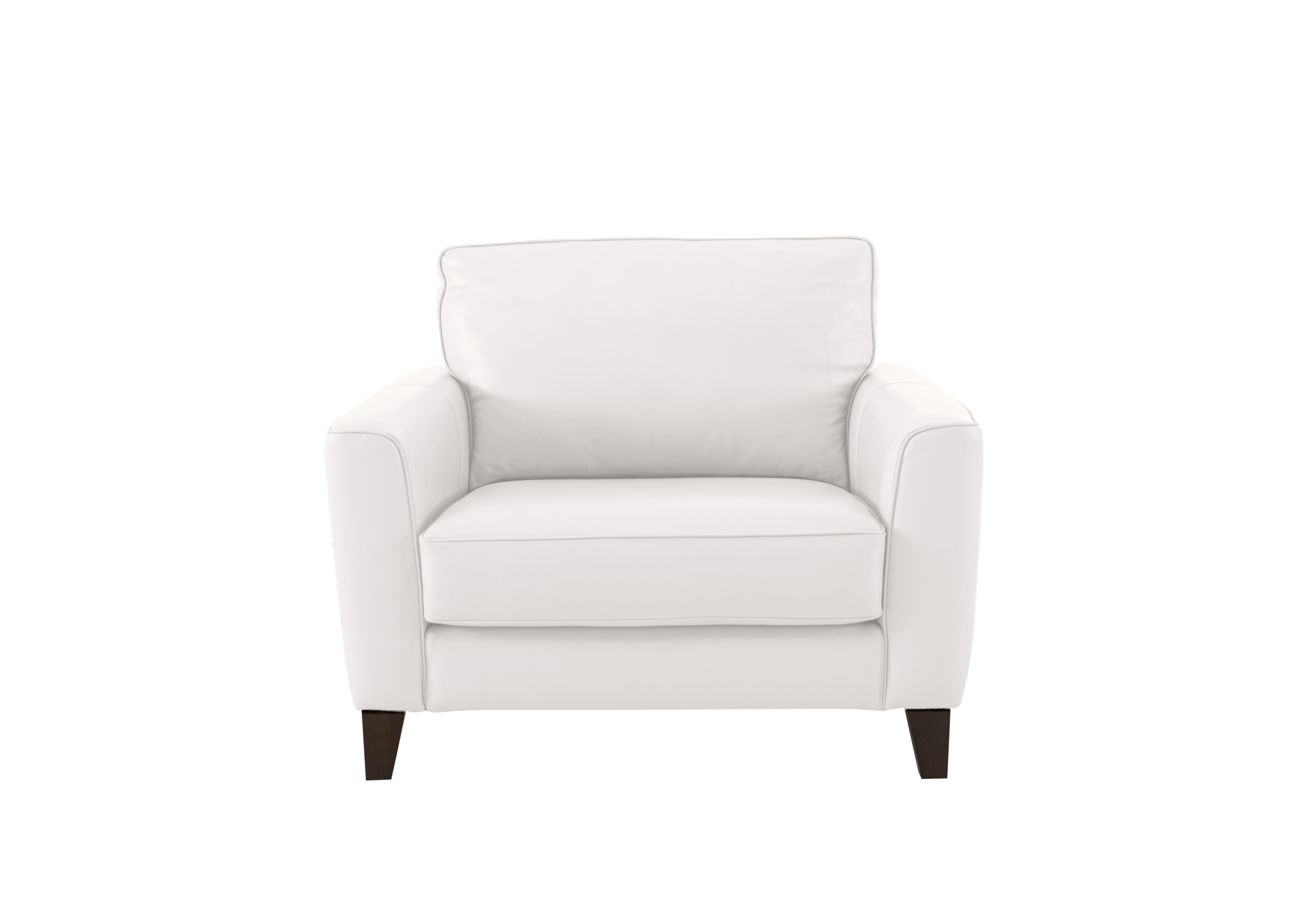 Brondby Leather Cuddle Chair in Bv-744d Star White on Furniture Village