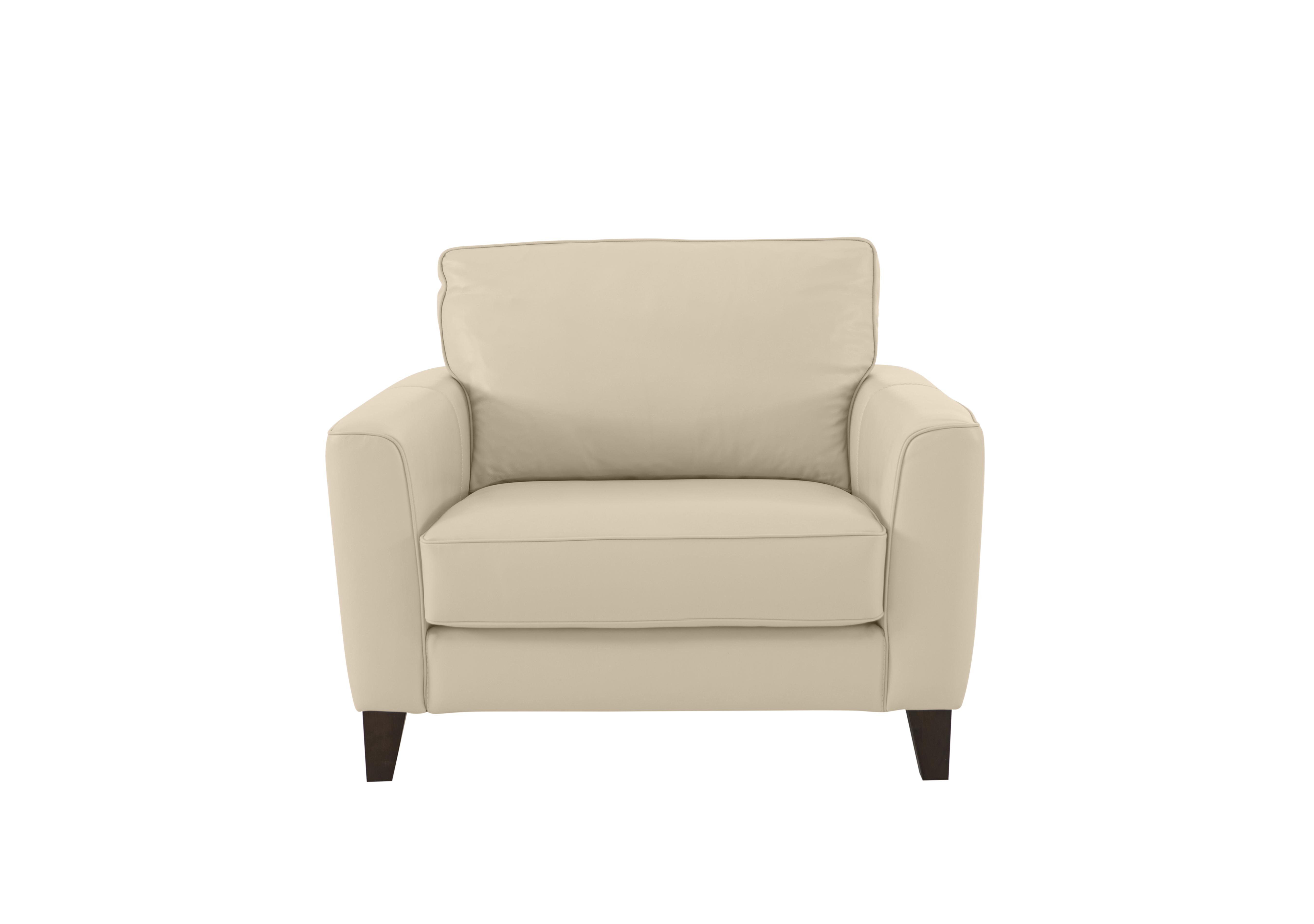 Brondby Leather Cuddle Chair in Bv-862c Bisque on Furniture Village
