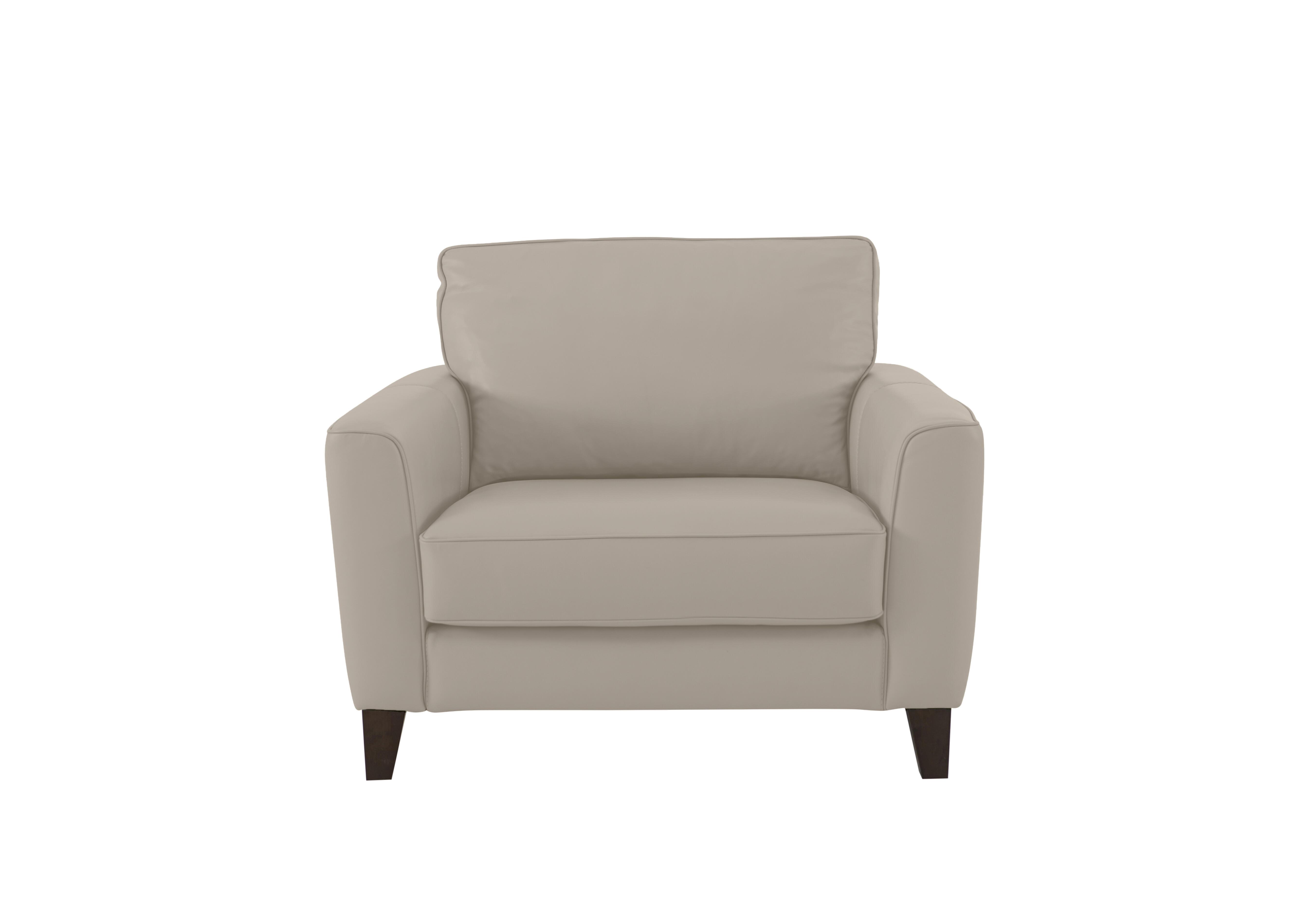 Brondby Leather Cuddle Chair in Bv-946b Silver Grey on Furniture Village