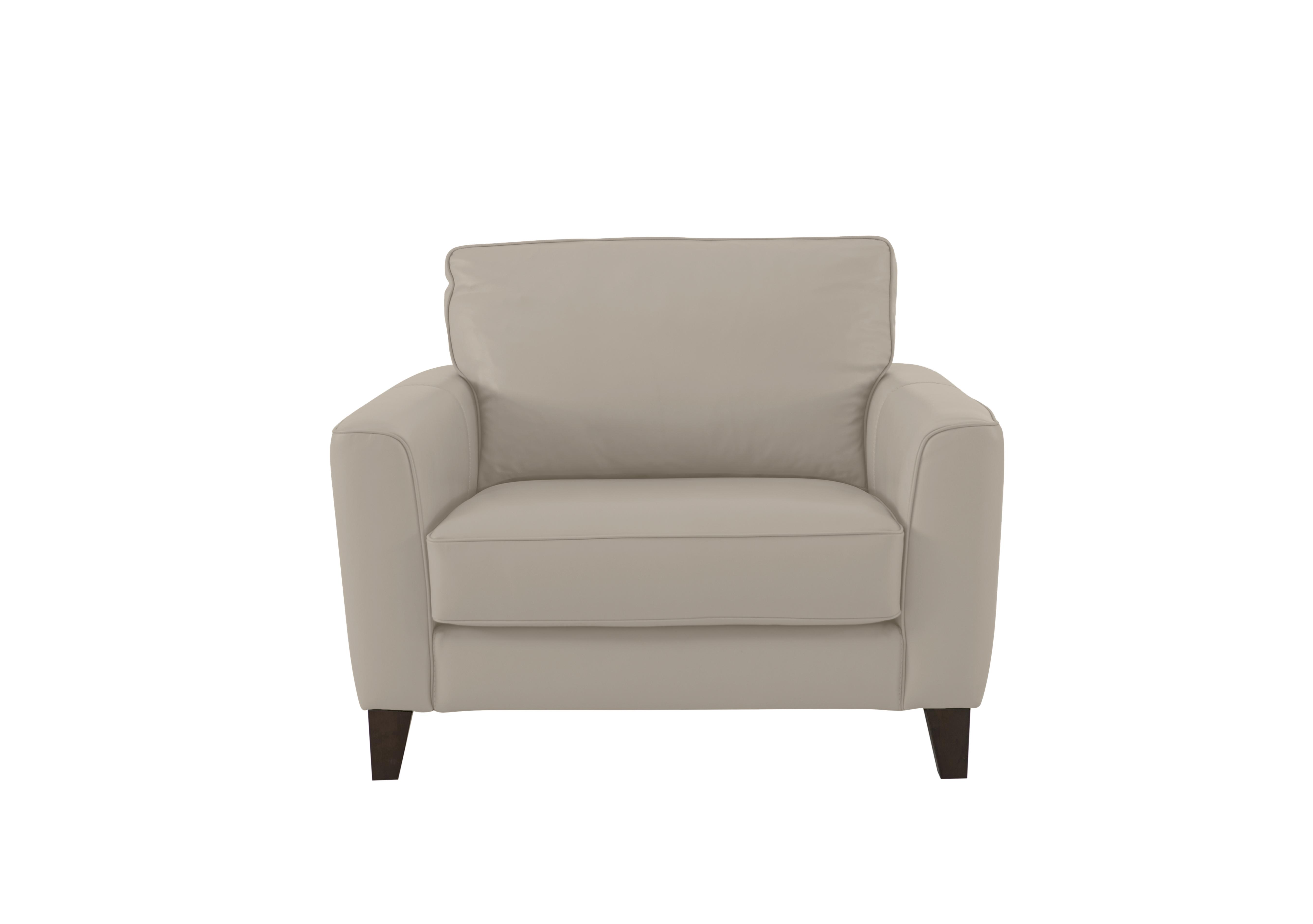 Brondby Leather Cuddle Chair in Bv-946b Silver Grey on Furniture Village
