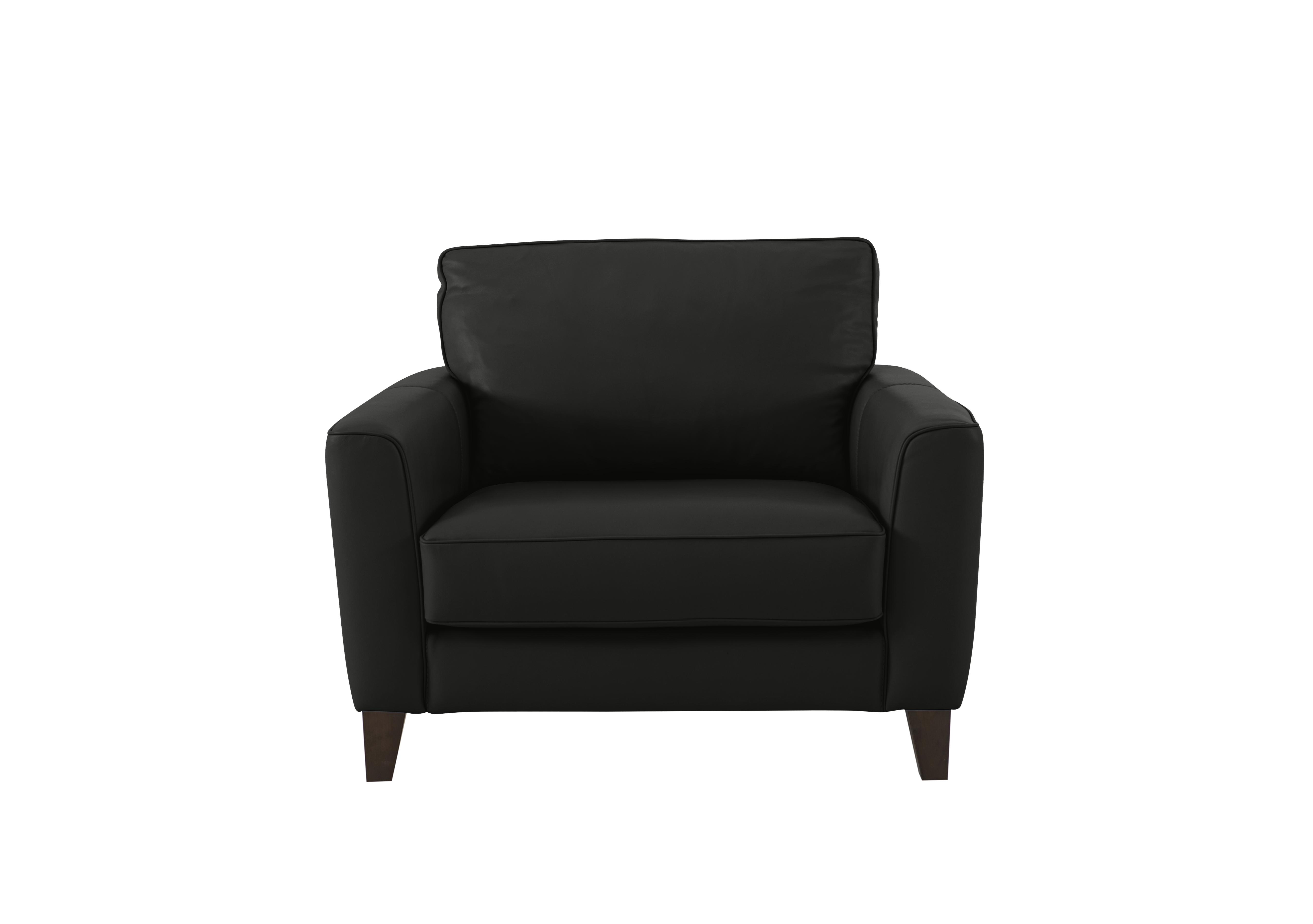 Brondby Leather Cuddle Chair in Nc-023c Black on Furniture Village