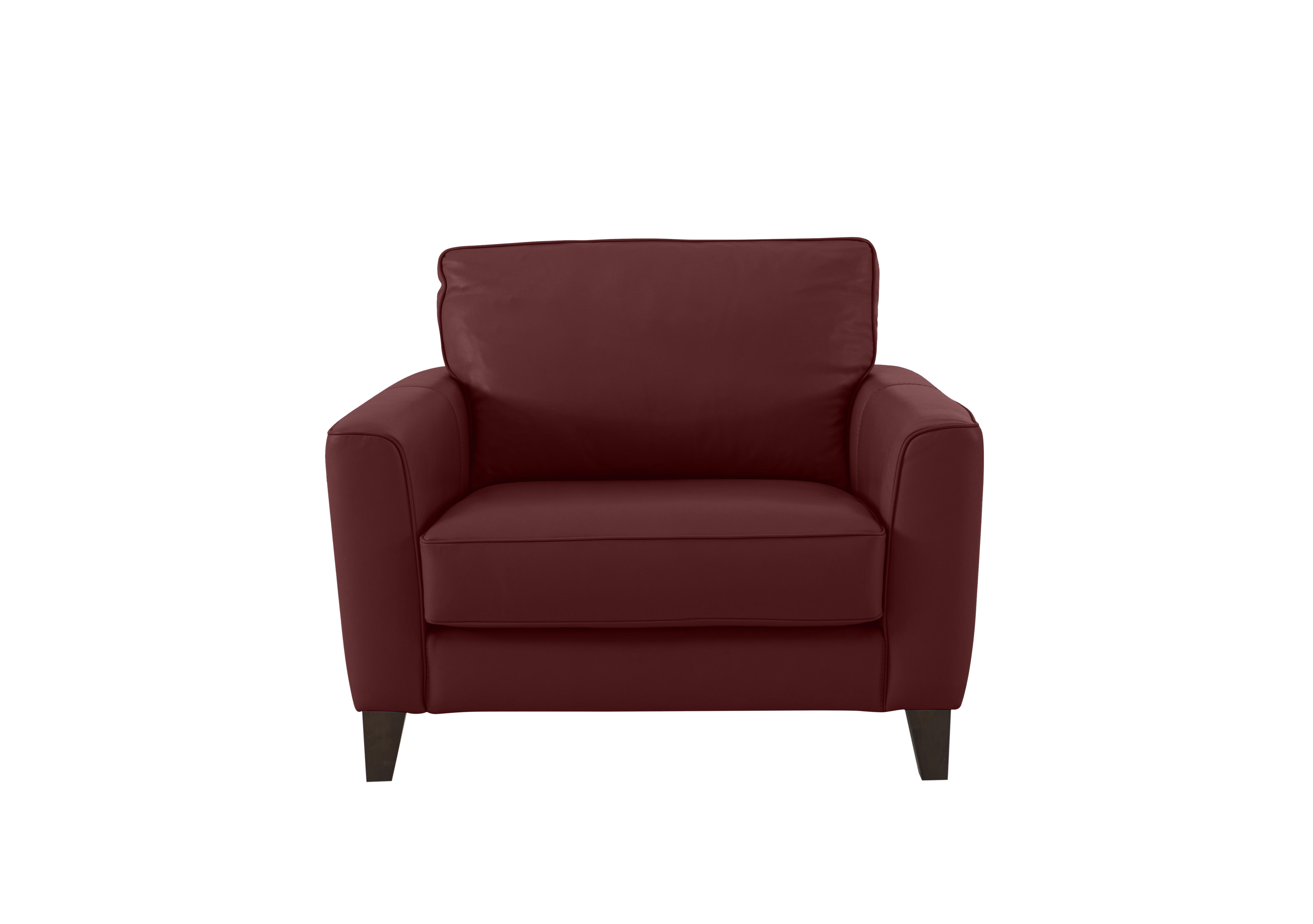 Brondby Leather Cuddle Chair in Nc-035c Deep Red on Furniture Village