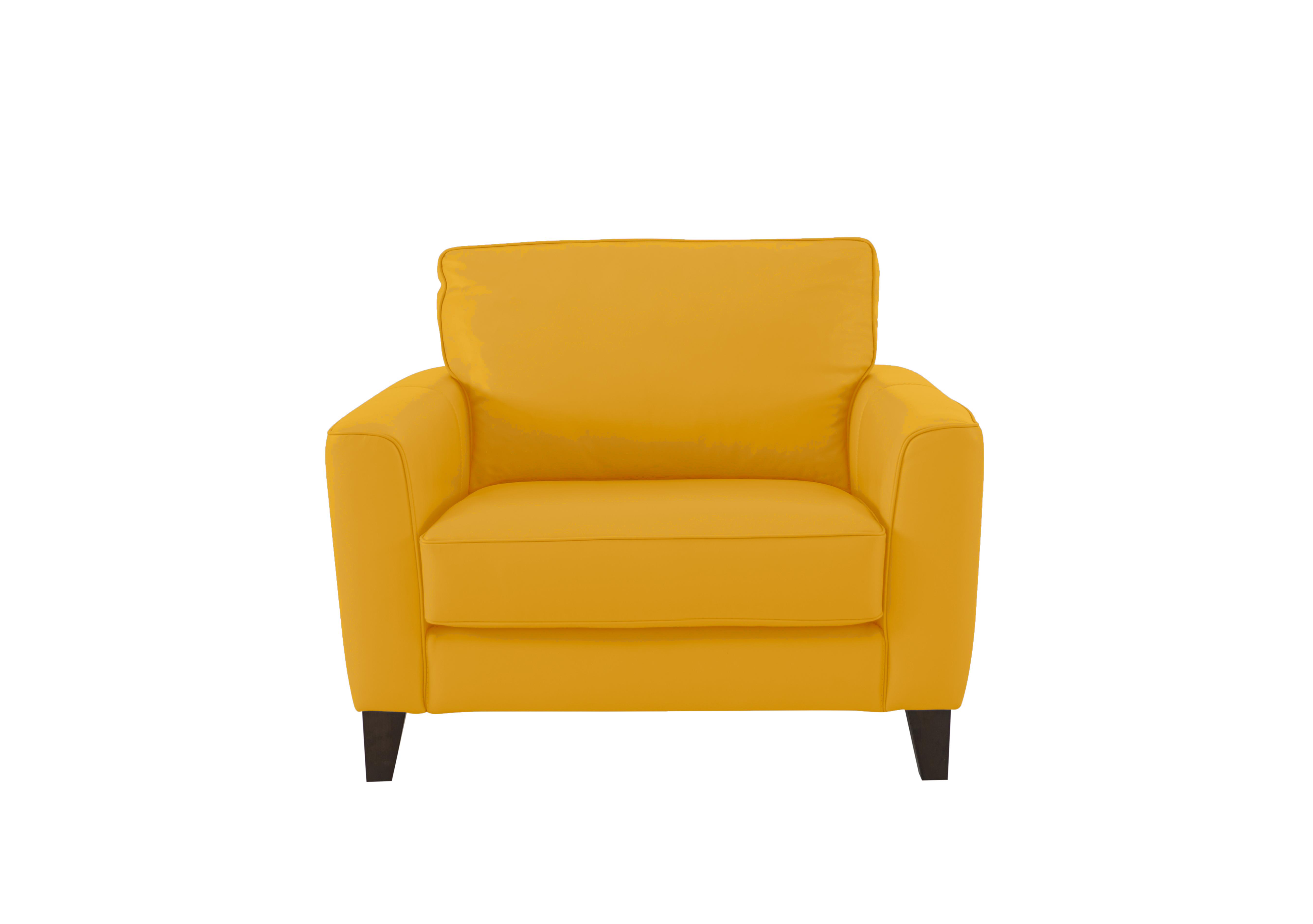 Brondby Leather Cuddle Chair in Nc-303e Sunflower on Furniture Village