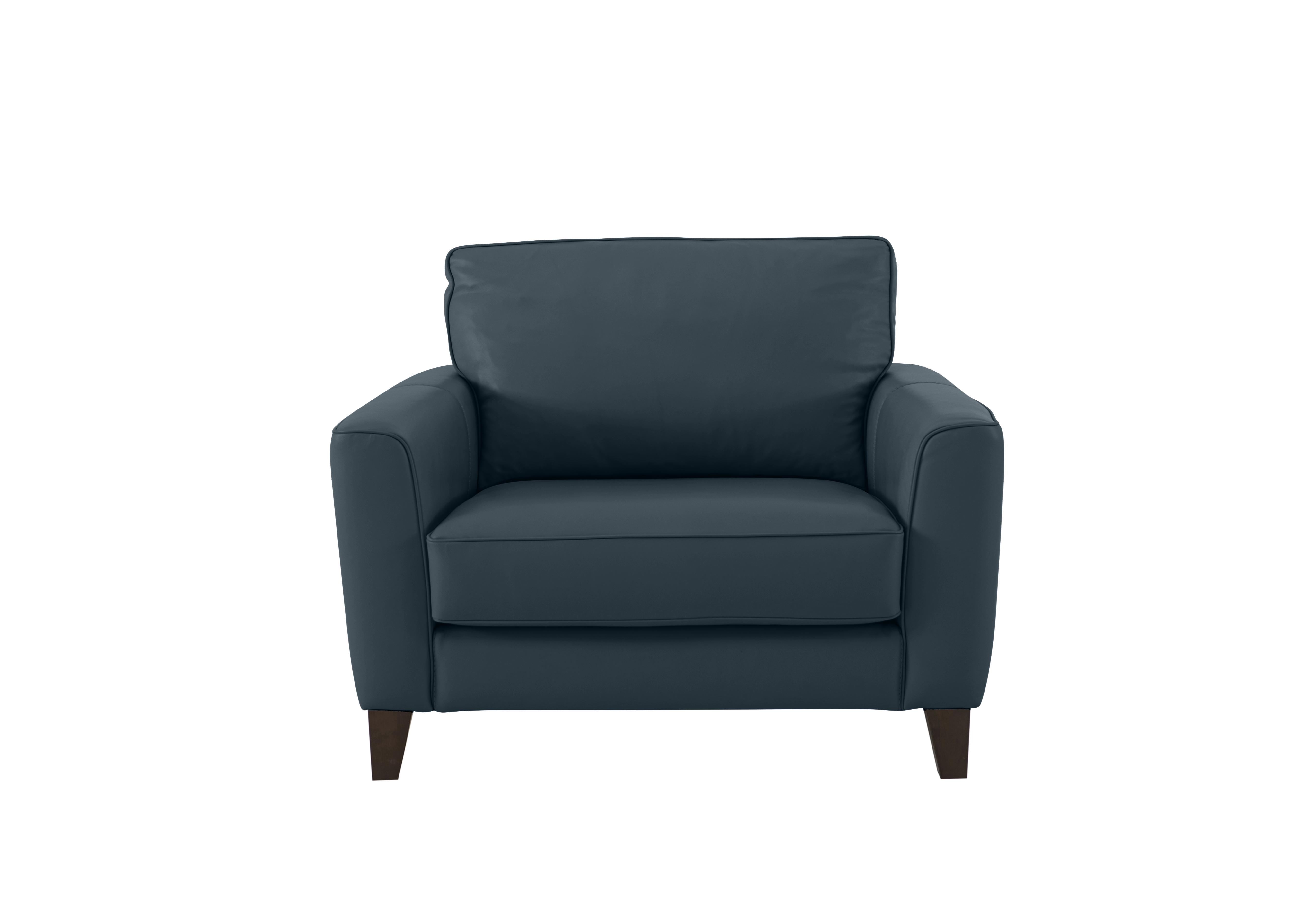 Brondby Leather Cuddle Chair in Nc-313e Ocean Blue on Furniture Village