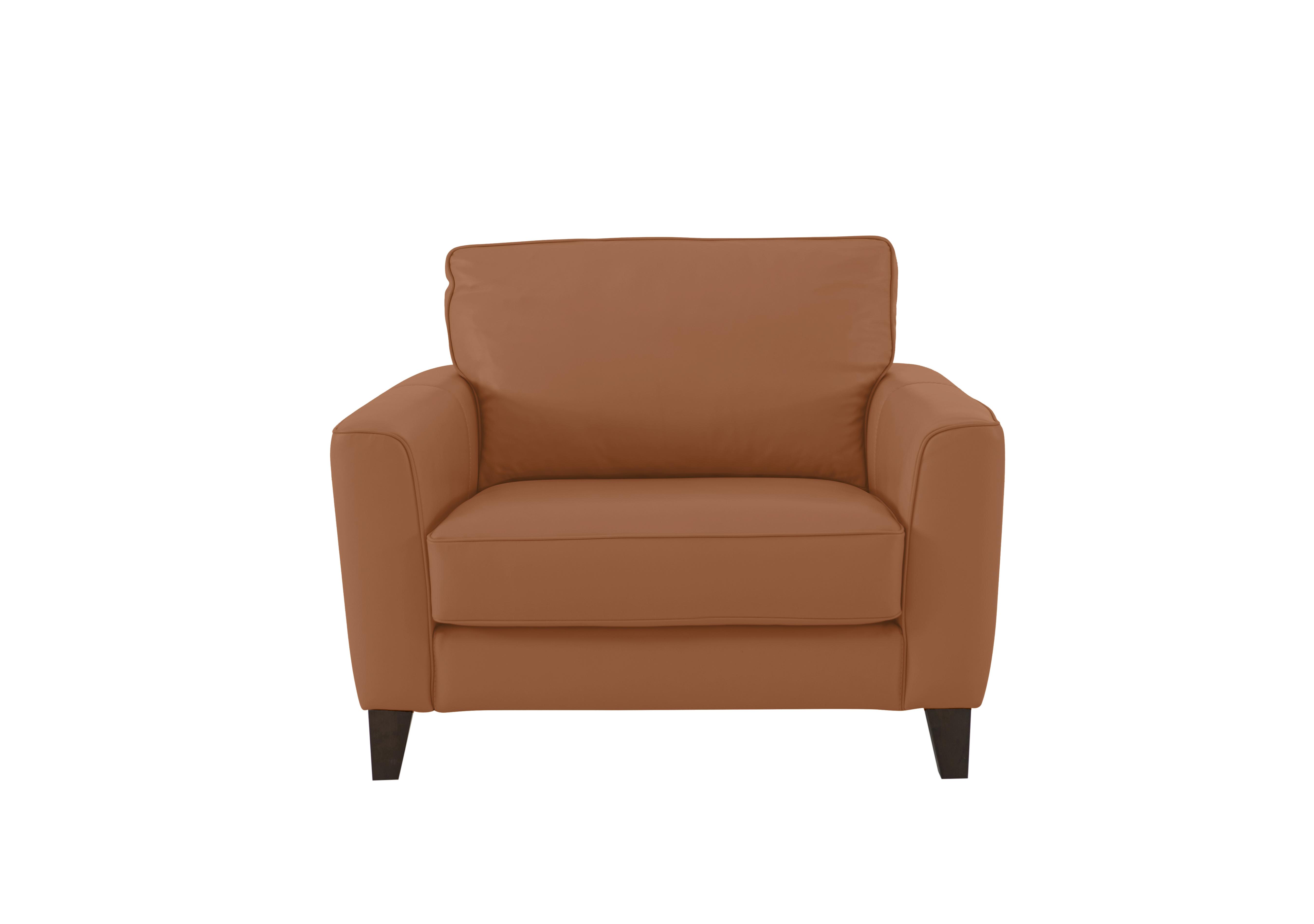 Brondby Leather Cuddle Chair in Nc-334e Pecan Brown on Furniture Village