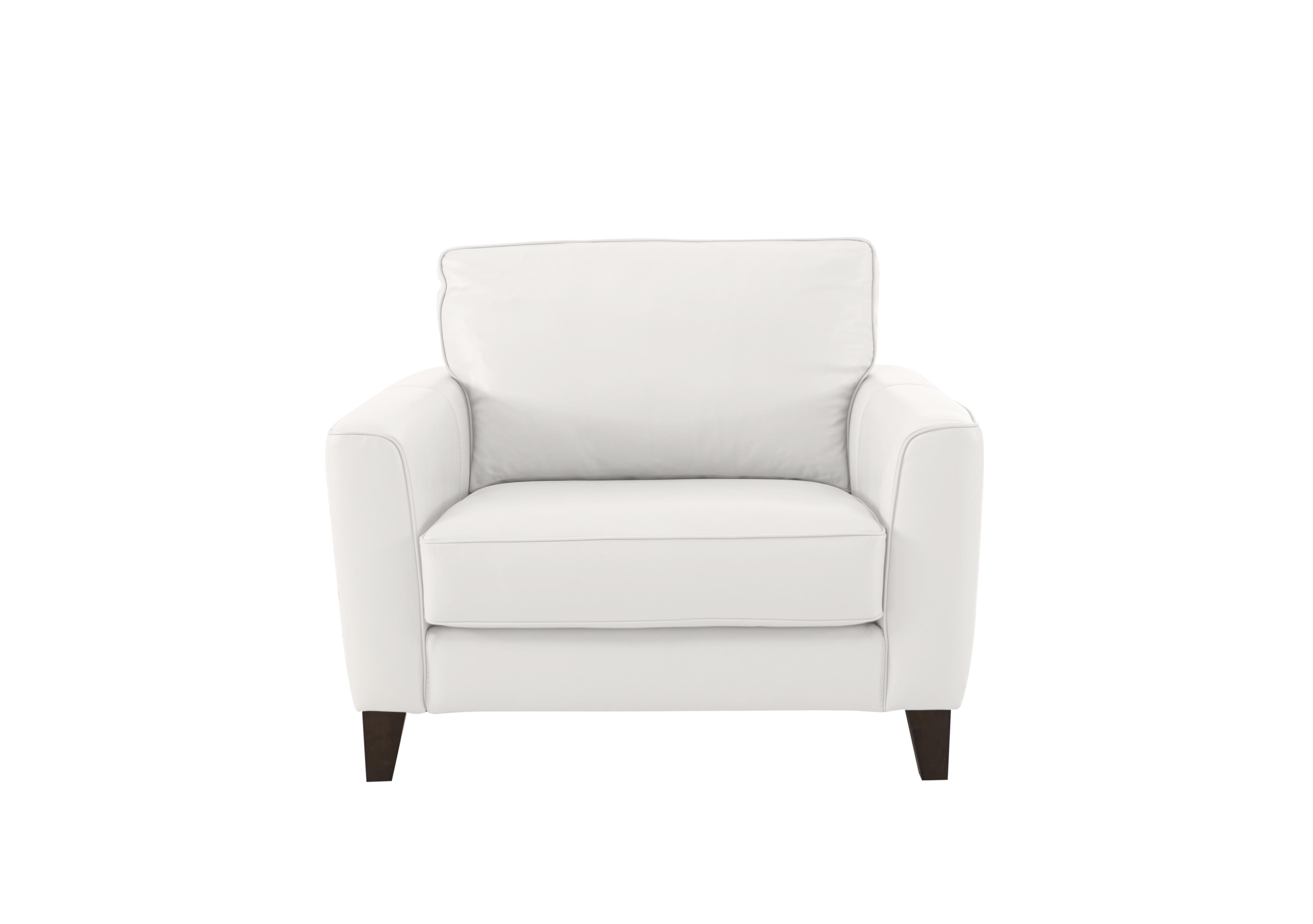 Brondby Leather Cuddle Chair in Nc-744d Star White on Furniture Village