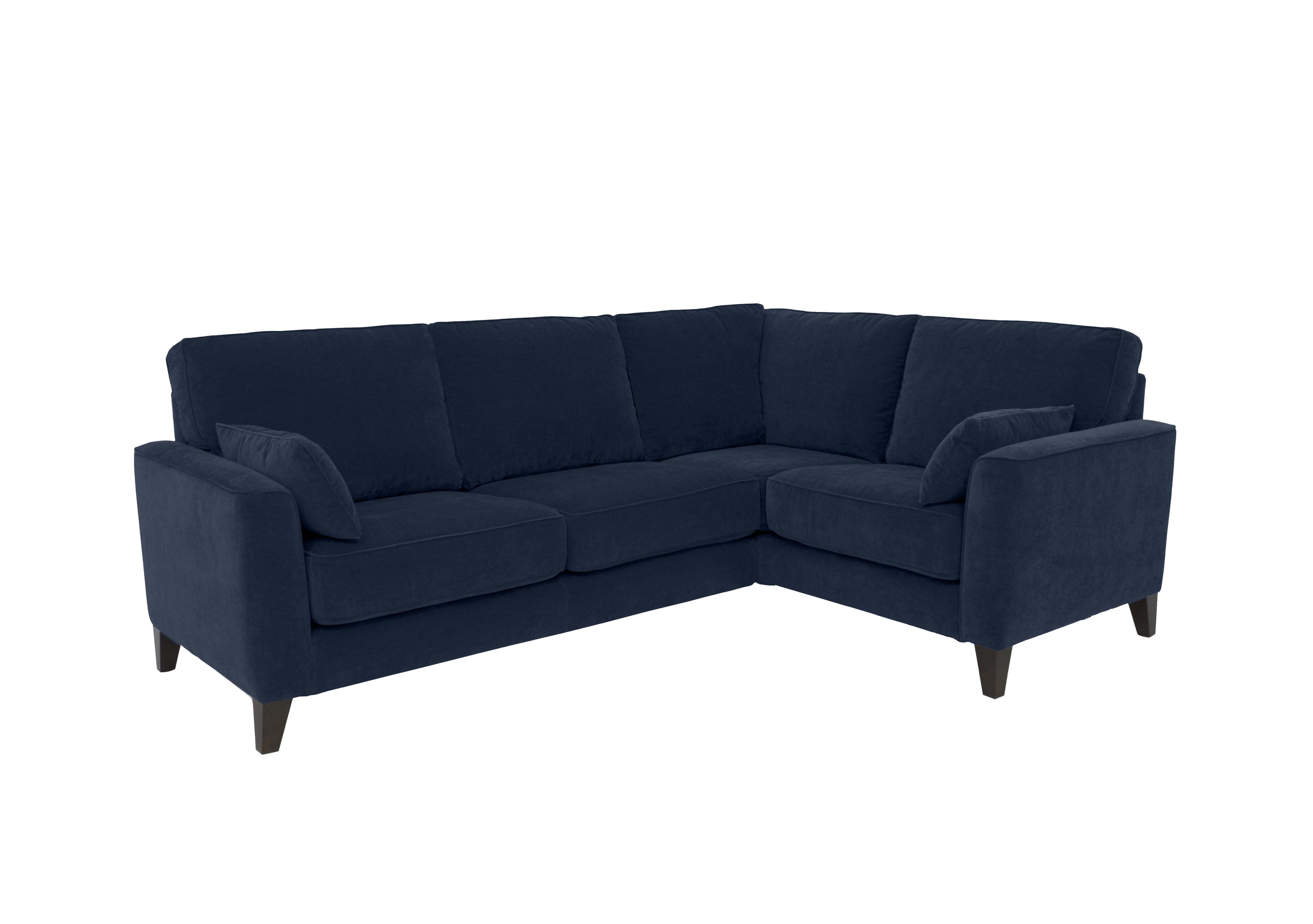 Brondby Small Fabric Corner Sofa in Fab-Can-R330 Steel Blue on Furniture Village