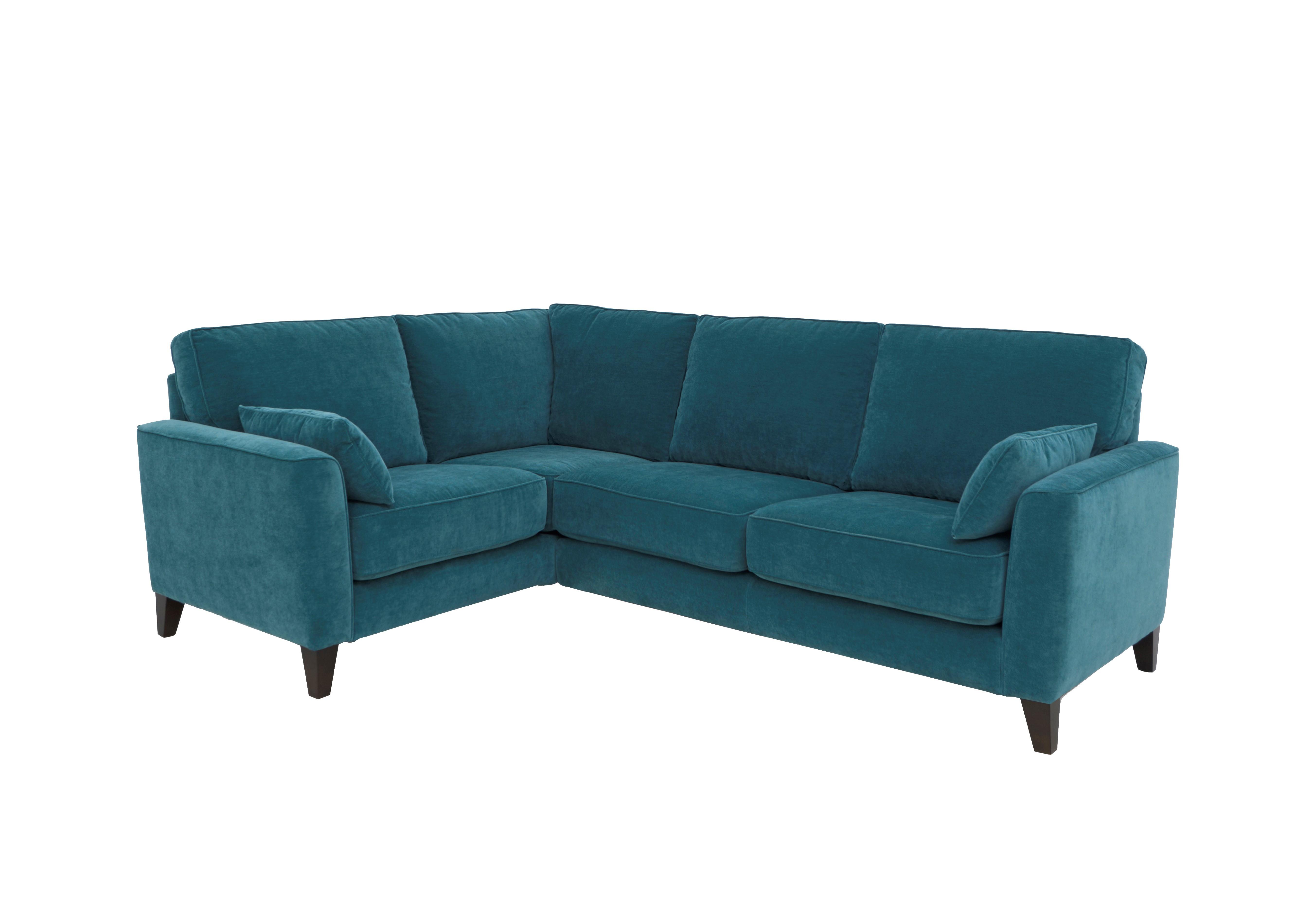 Brondby Small Fabric Corner Sofa in Fab-Can-R340 Peacock on Furniture Village