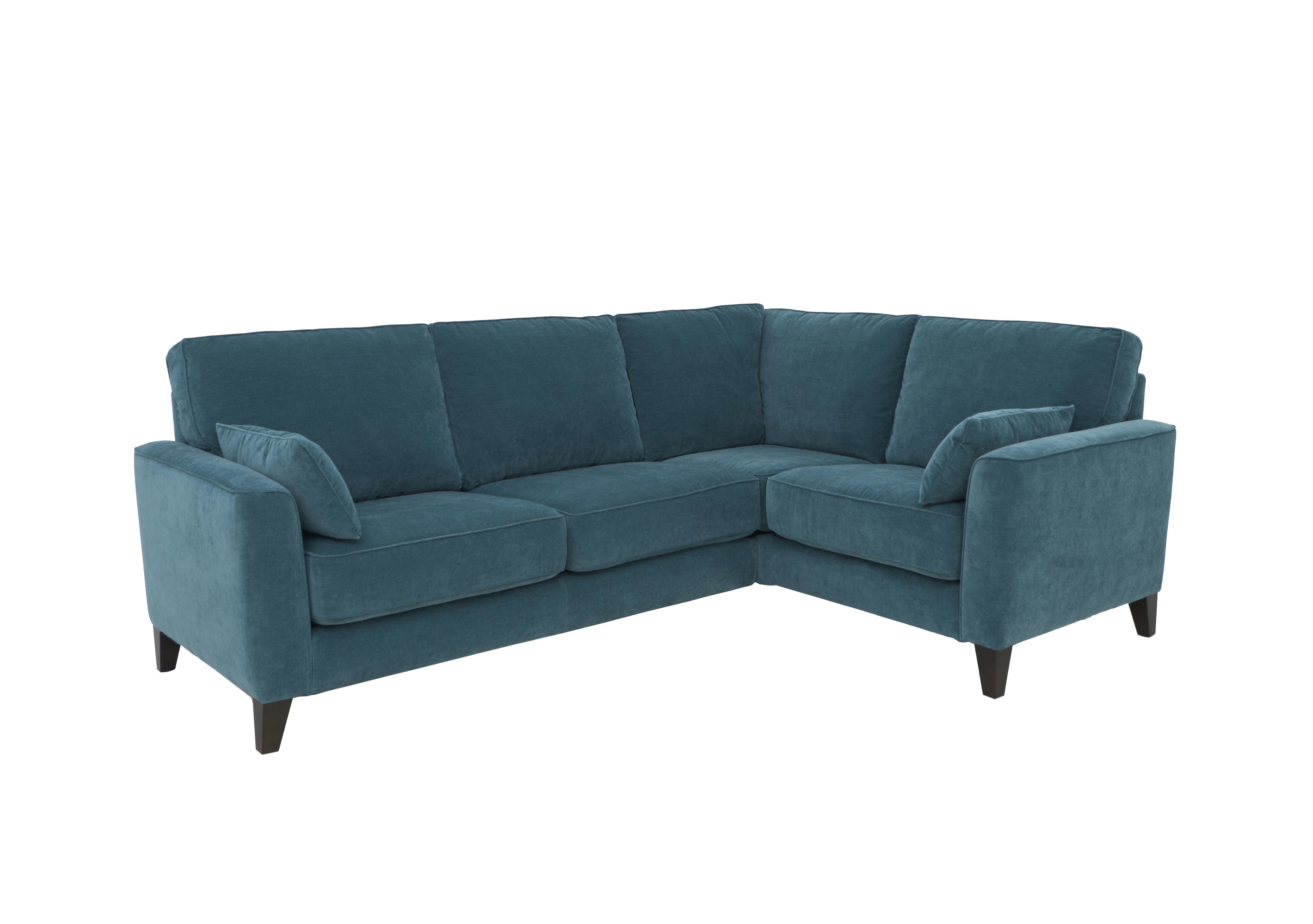 Brondby Small Fabric Corner Sofa in Fab-Can-R340 Peacock on Furniture Village