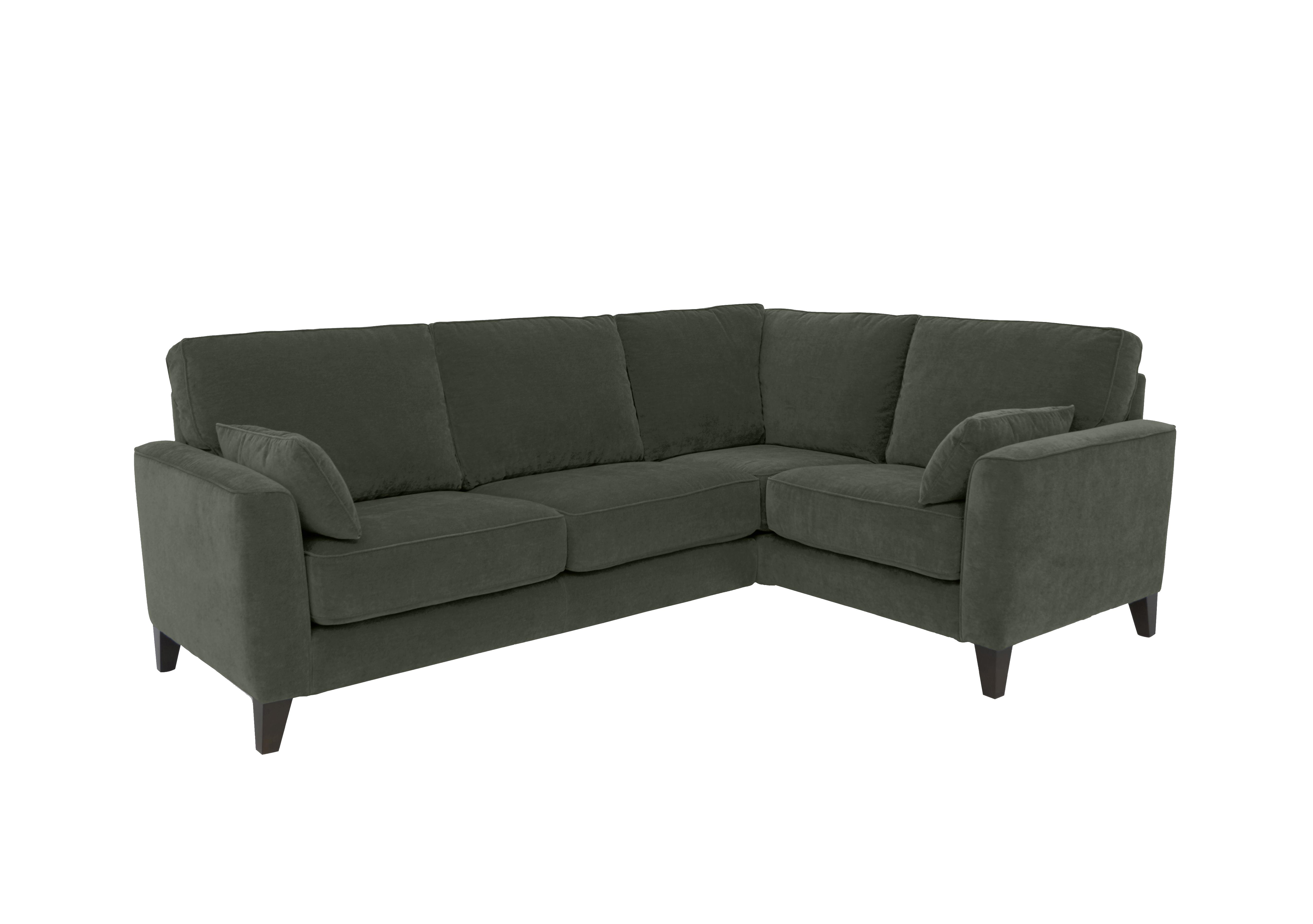 Brondby Small Fabric Corner Sofa in Fab-Can-R352 Forest Green on Furniture Village