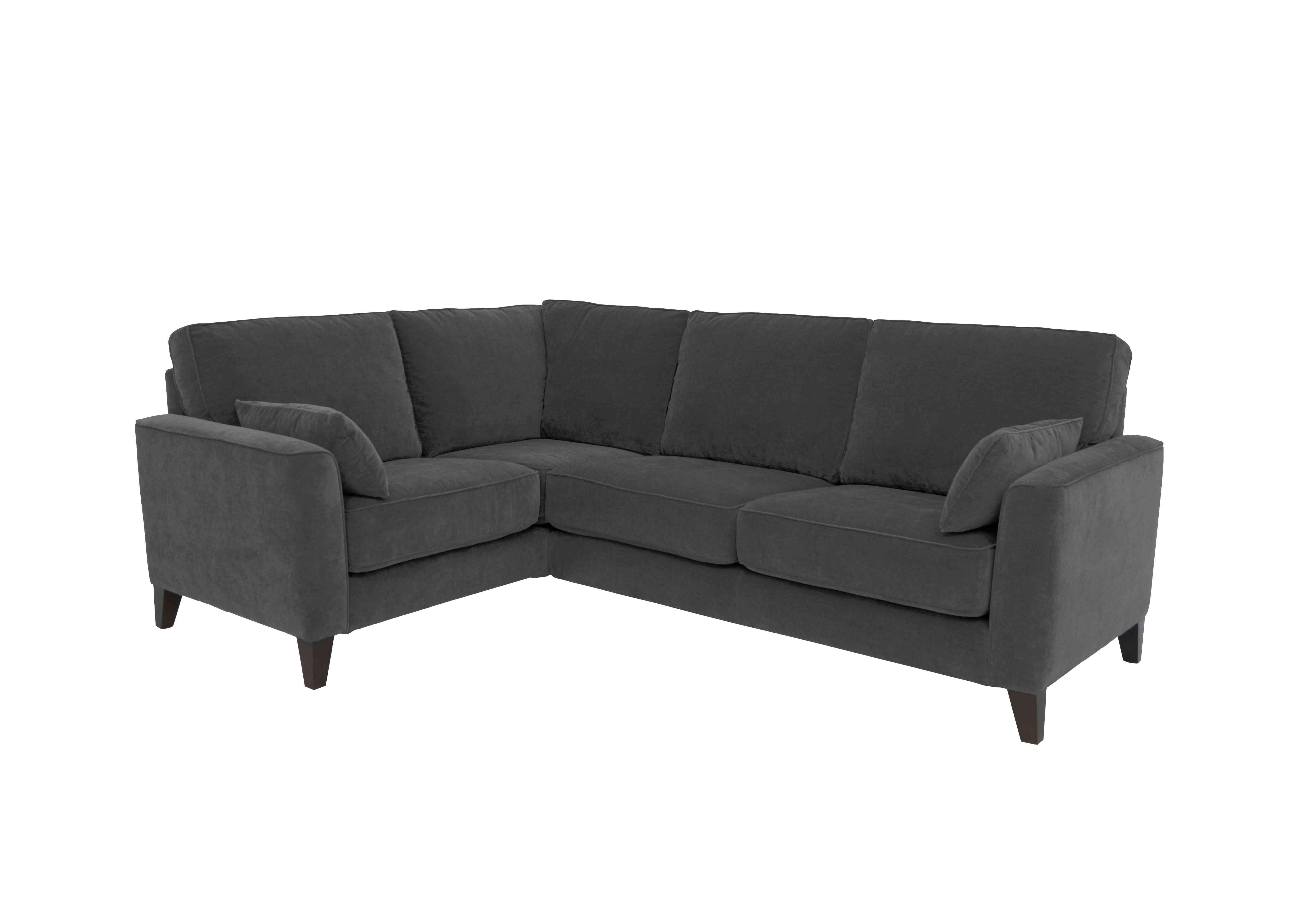 Brondby Small Fabric Corner Sofa in Fab-Can-R456 Anthracite on Furniture Village