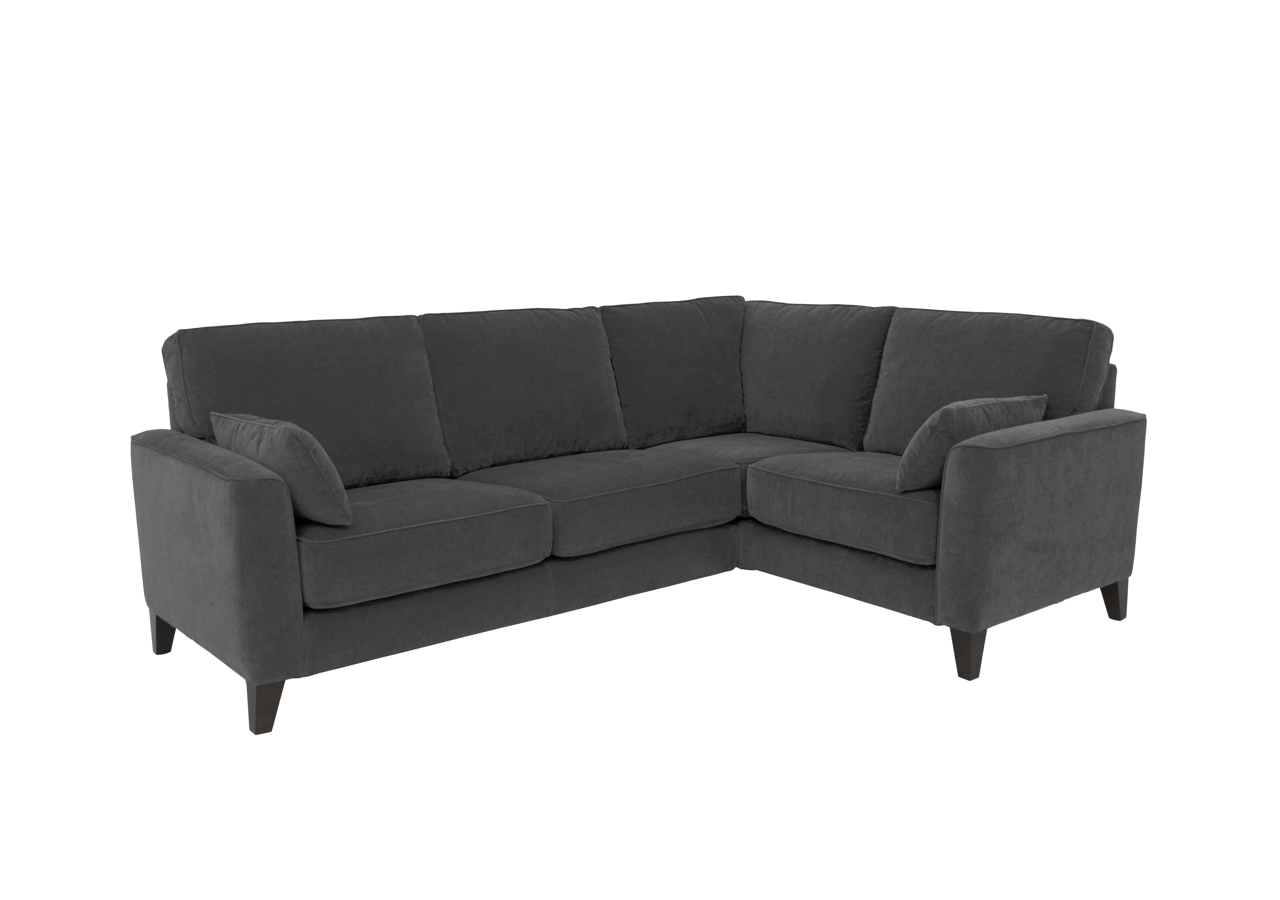Brondby Small Fabric Corner Sofa in Fab-Can-R456 Anthracite on Furniture Village