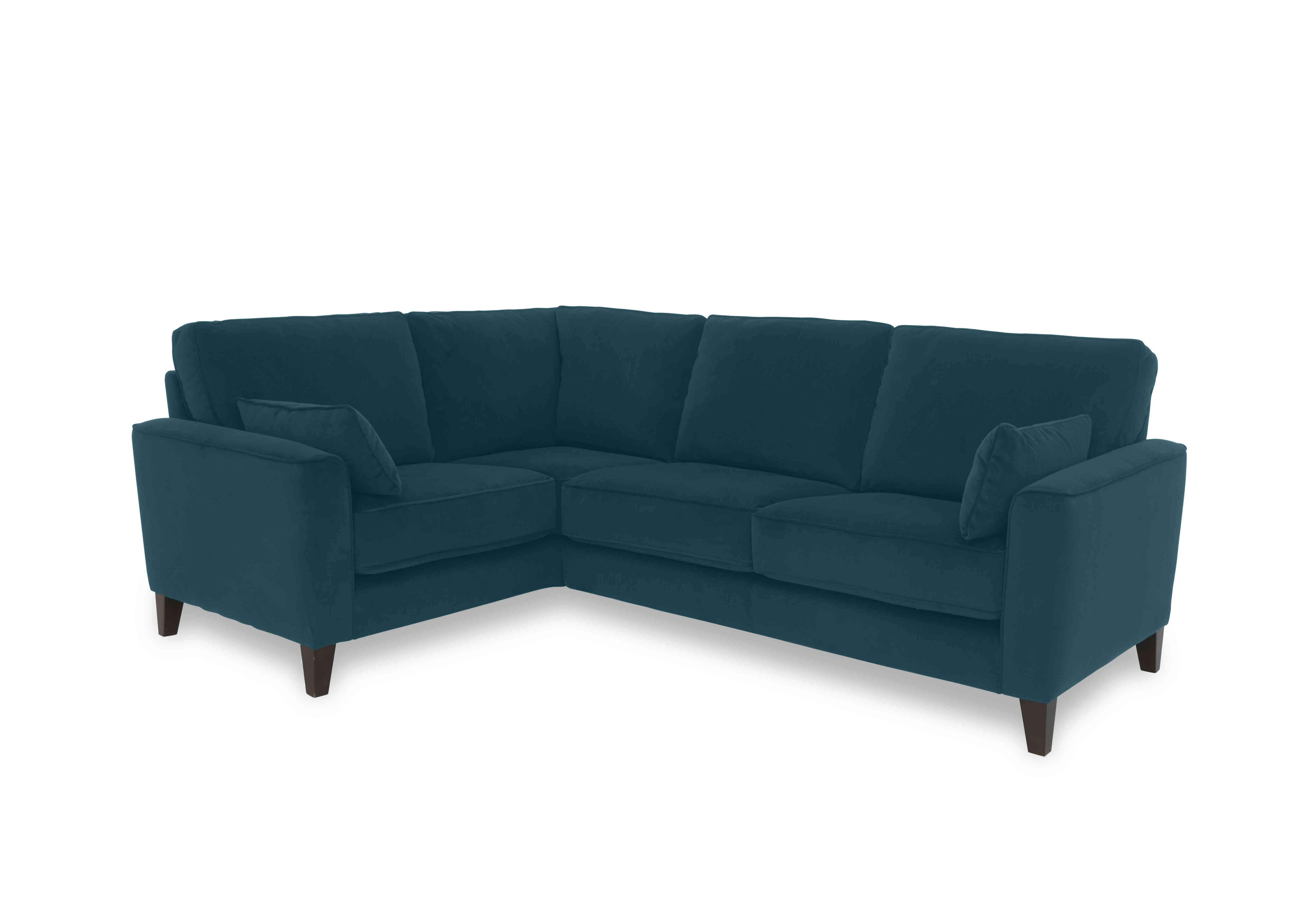 Brondby Small Fabric Corner Sofa in Fab-Meg-R36 Lake Green on Furniture Village