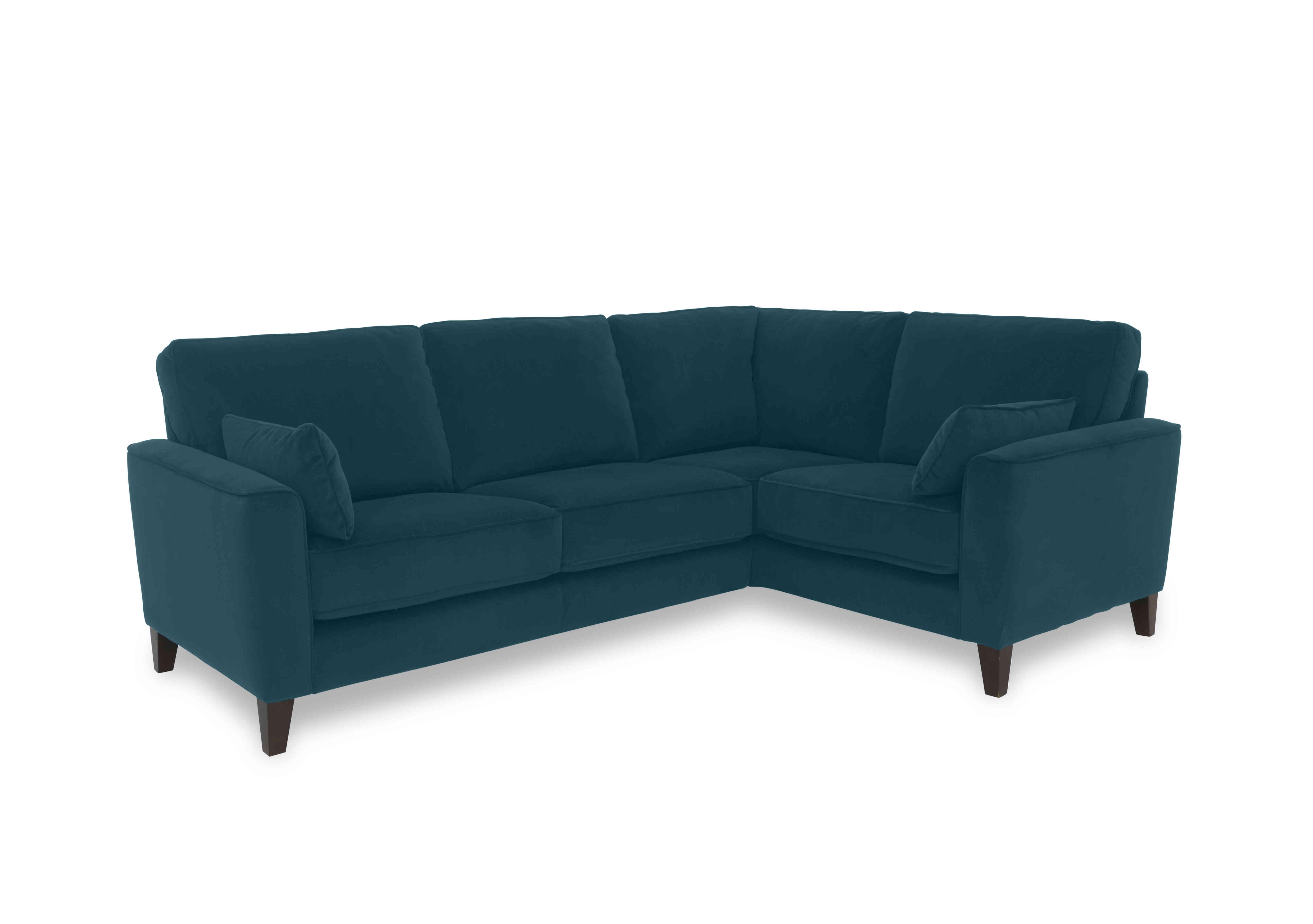 Brondby Small Fabric Corner Sofa in Fab-Meg-R36 Lake Green on Furniture Village