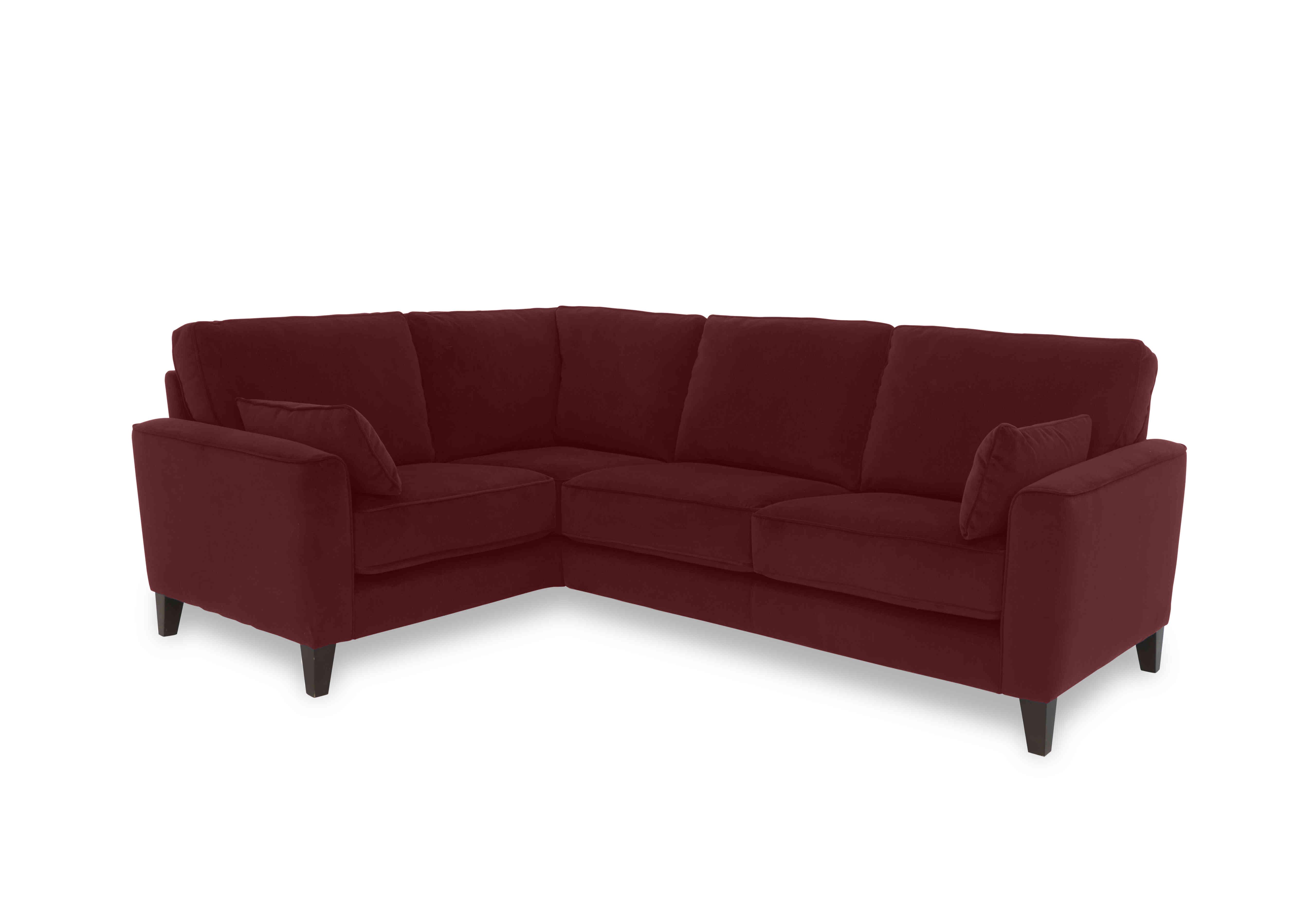 Brondby Small Fabric Corner Sofa in Fab-Meg-R65 Burgundy on Furniture Village