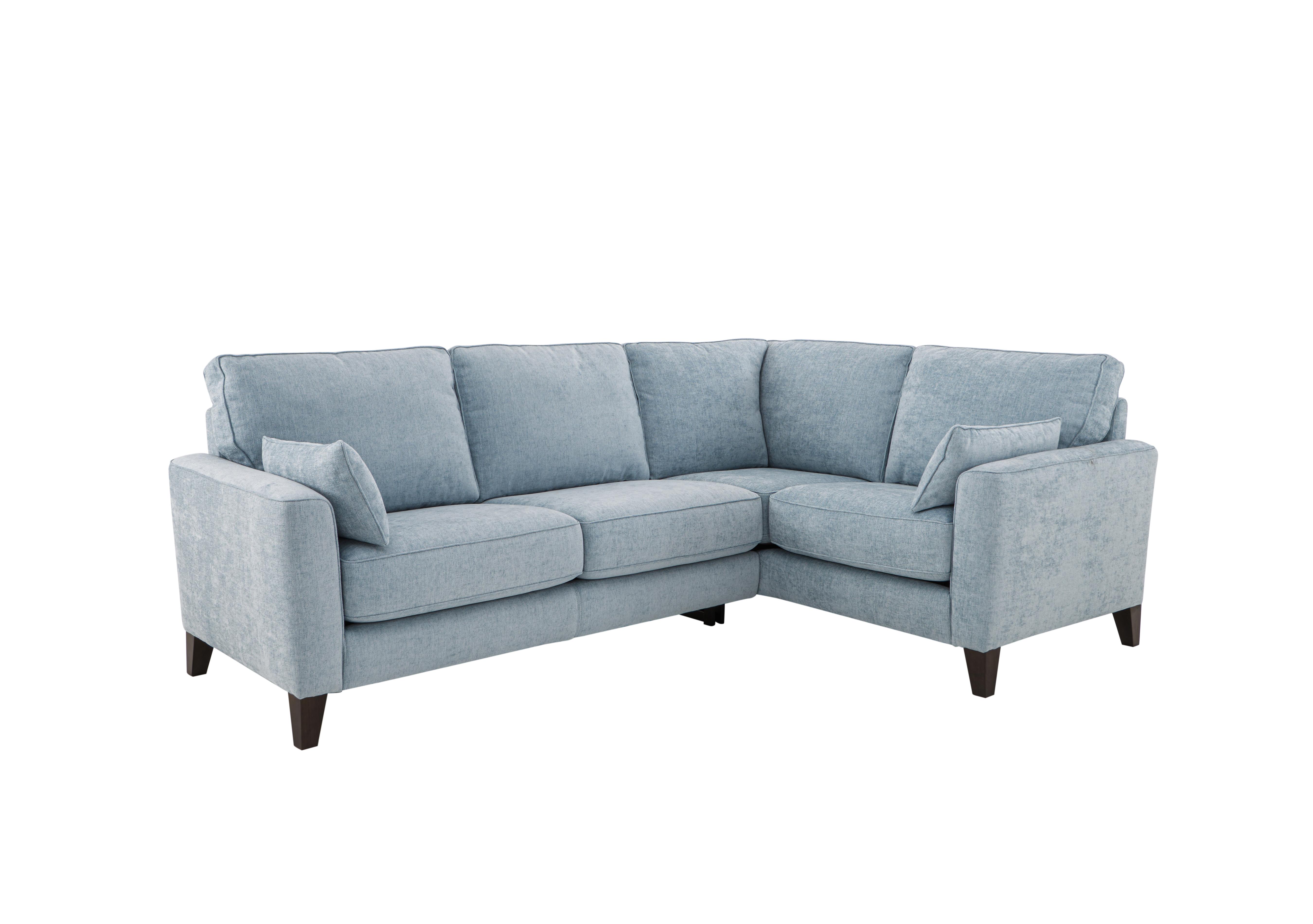 Brondby Small Fabric Corner Sofa in Fab-Meo-R17 Baby Blue on Furniture Village