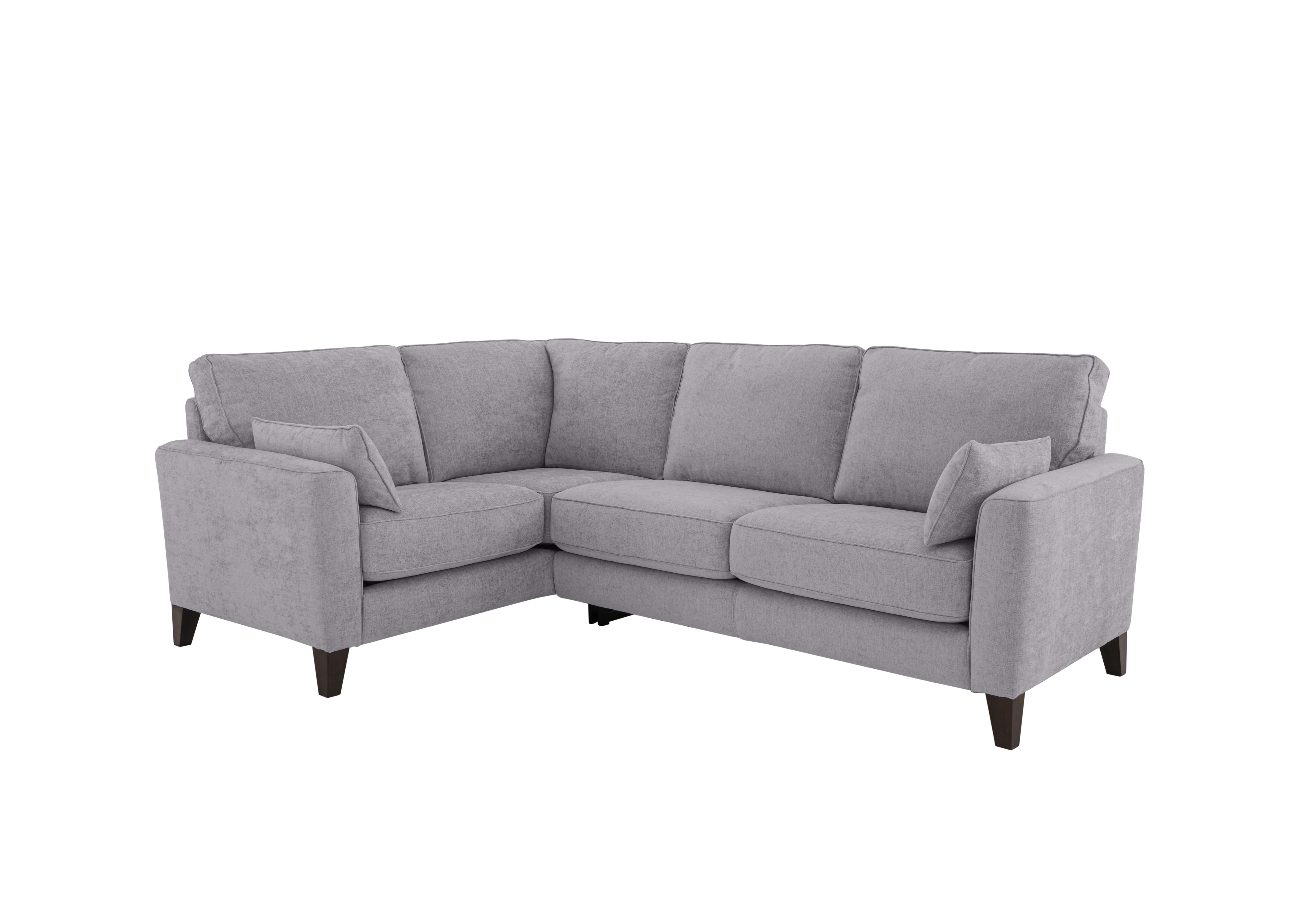 Brondby Small Fabric Corner Sofa in Fab-Meo-R27 Pewter on Furniture Village