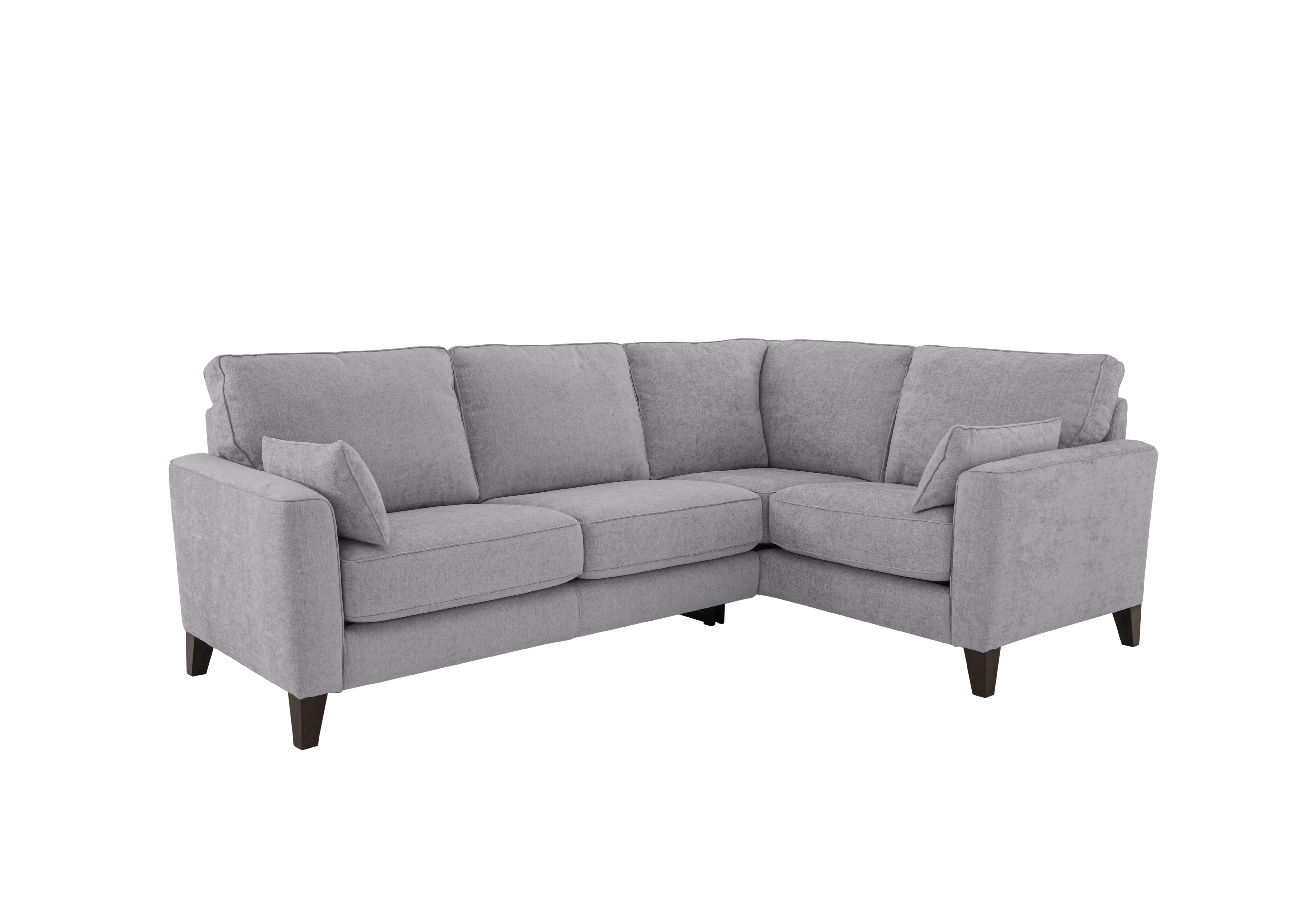 Brondby Small Fabric Corner Sofa in Fab-Meo-R27 Pewter on Furniture Village