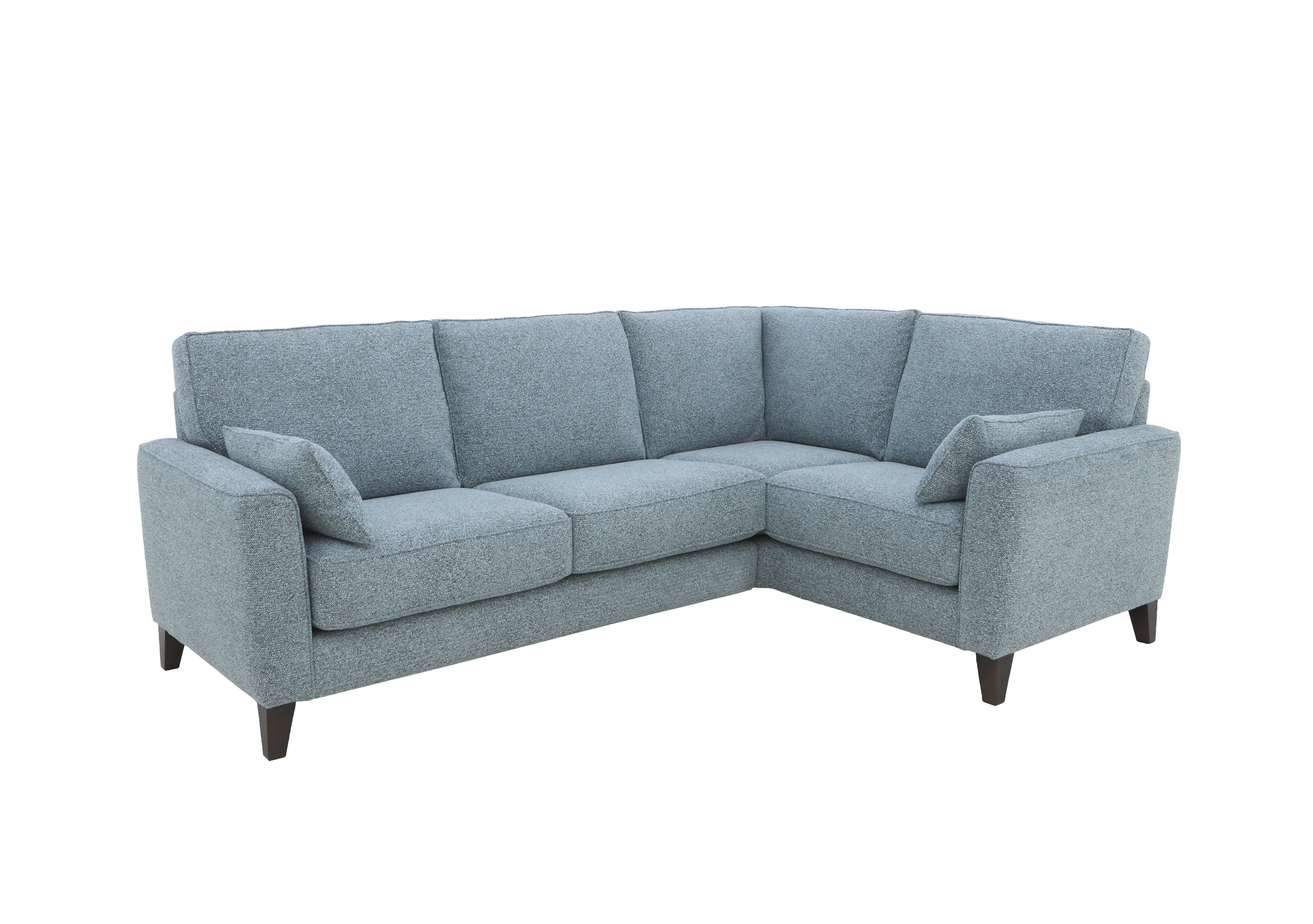 Brondby Small Fabric Corner Sofa in Fab-Mil-R310 Sky Blue on Furniture Village