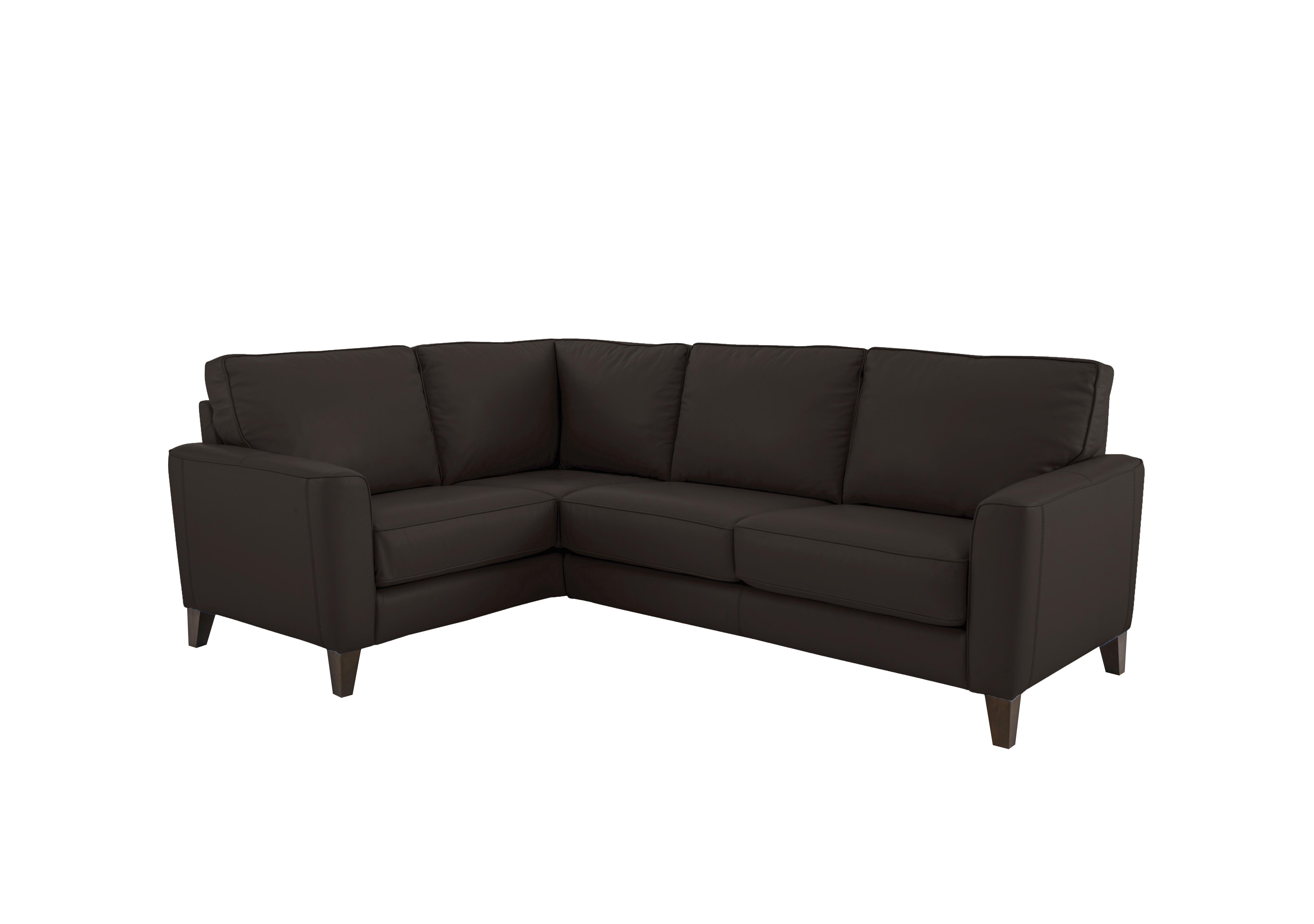 Brondby Small Leather Corner Sofa in Bv-1748 Dark Chocolate on Furniture Village