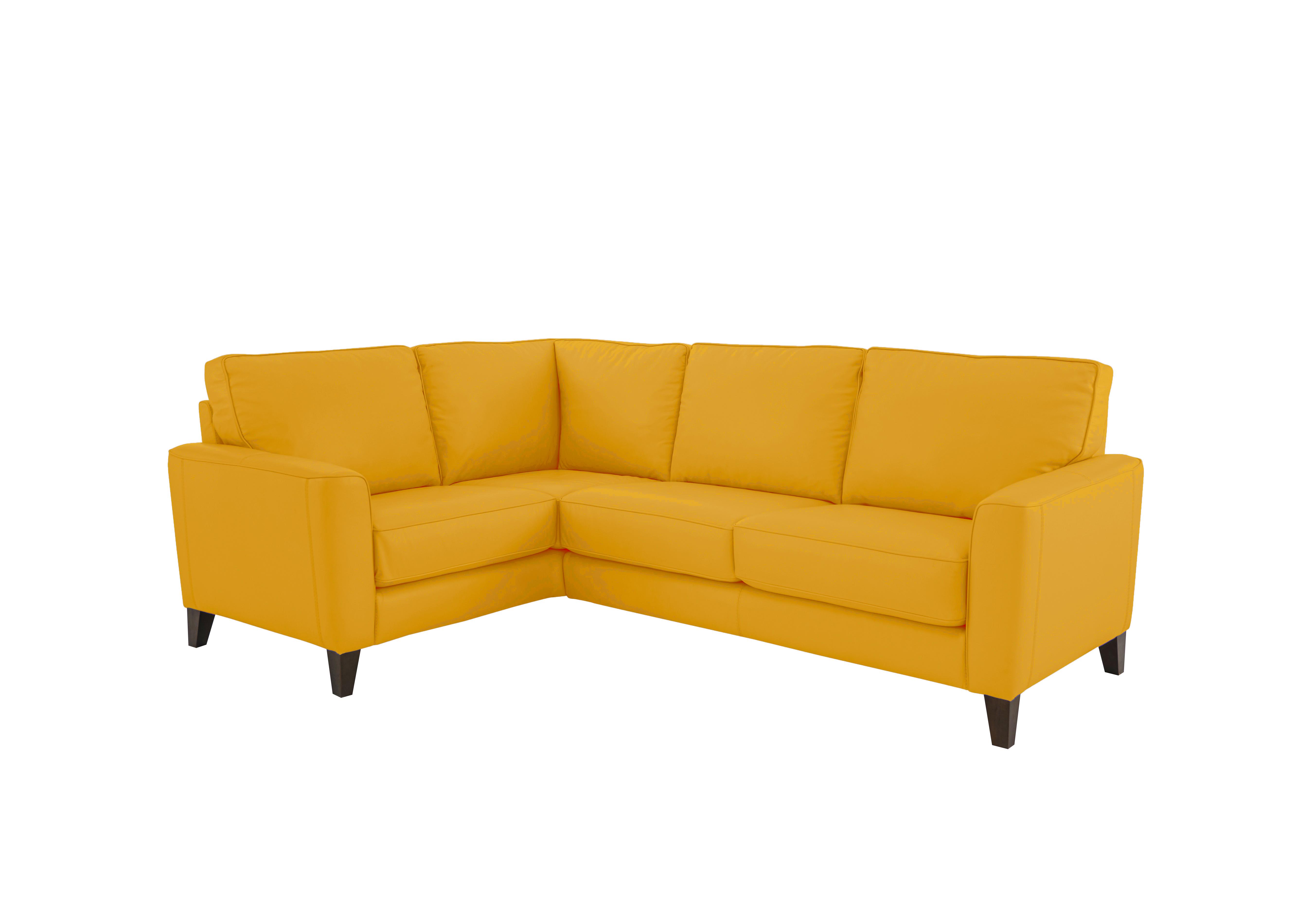 Brondby Small Leather Corner Sofa in Nc-303e Sunflower on Furniture Village