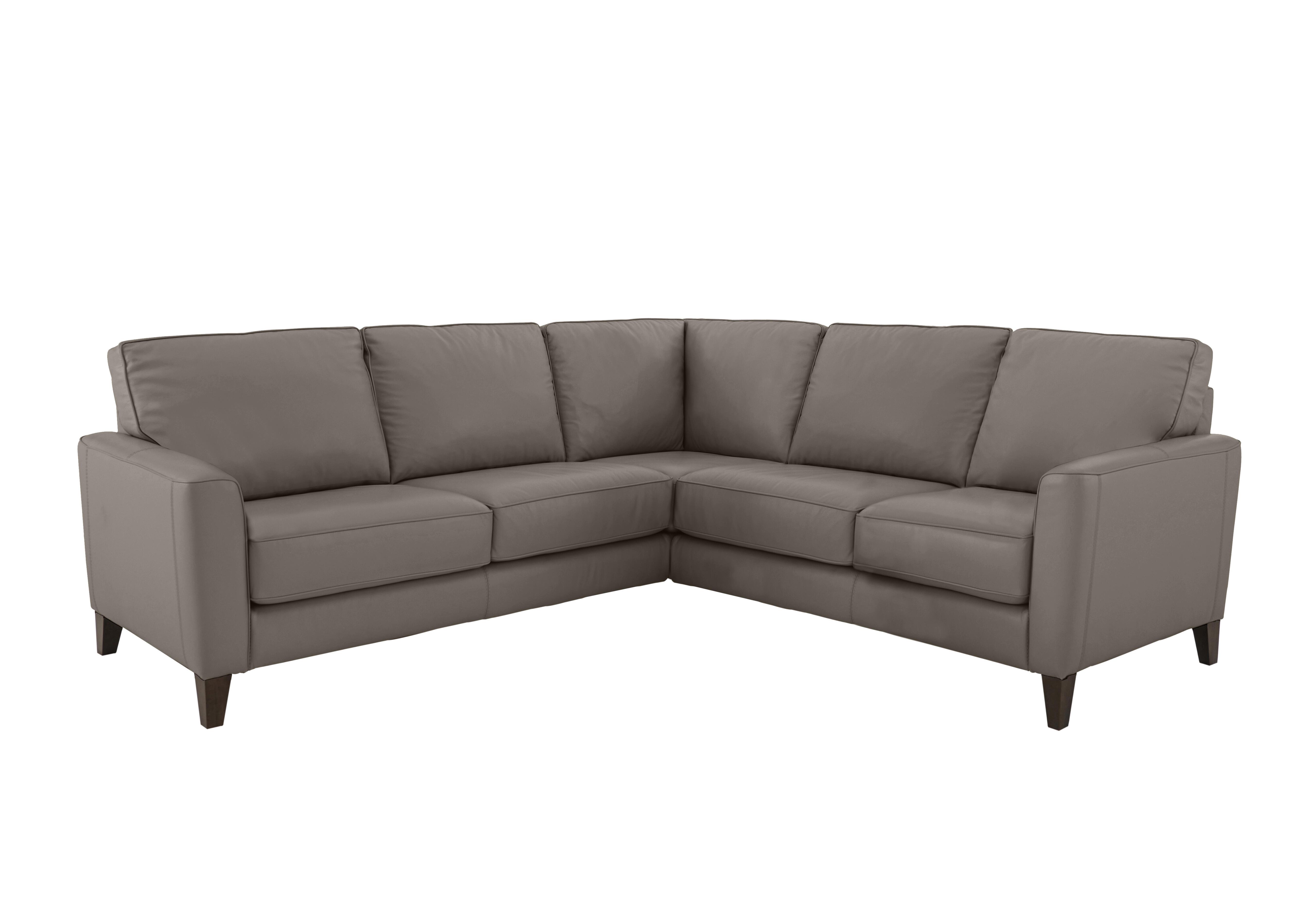 Brondby Large Leather Corner Sofa in Bv-042e Elephant on Furniture Village